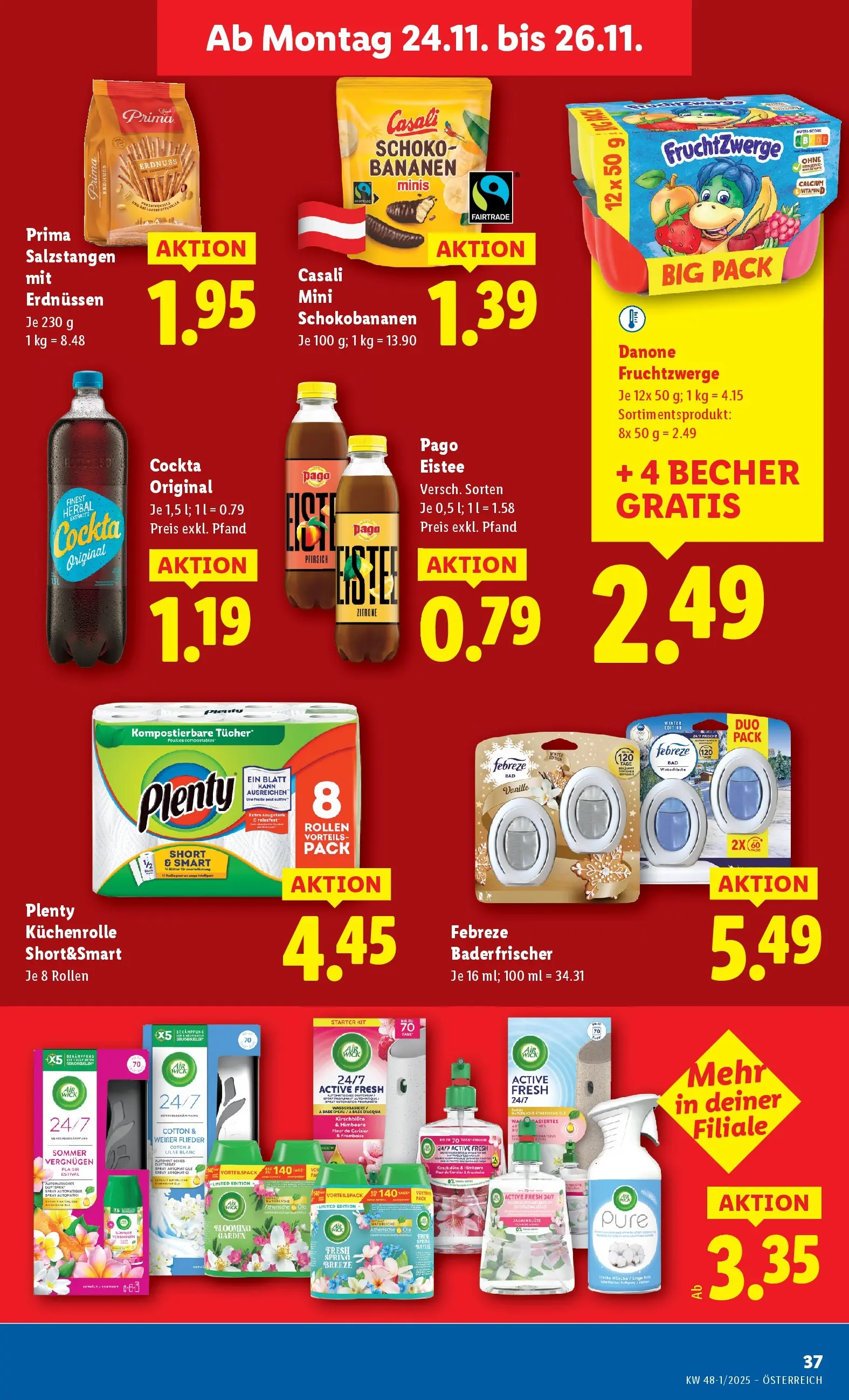 Lidl - Lidl: Flugblatt in deiner Nähe ab 19.11.2025 - Angebote ab donnerstag | Seite: 39 | Produkte: Zitrone, Pfirsich, Himbeere, Bananen