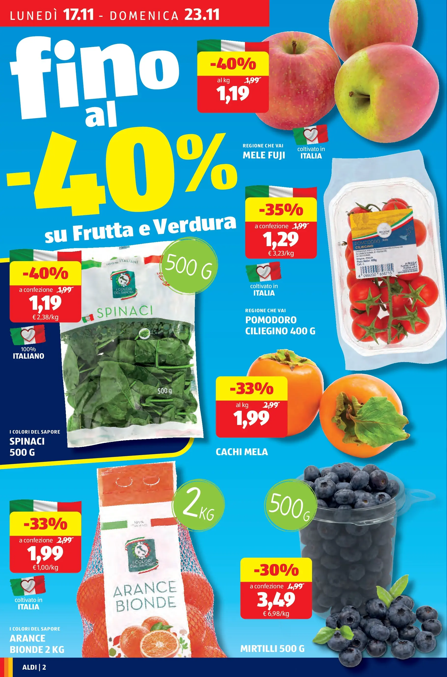 Nuovo Aldi - Black November dal 16/11/2025 > offerte anteprima 🛍️ | Pagina: 2 | Prodotti: Mele, Frutta, Spinaci, Mirtilli