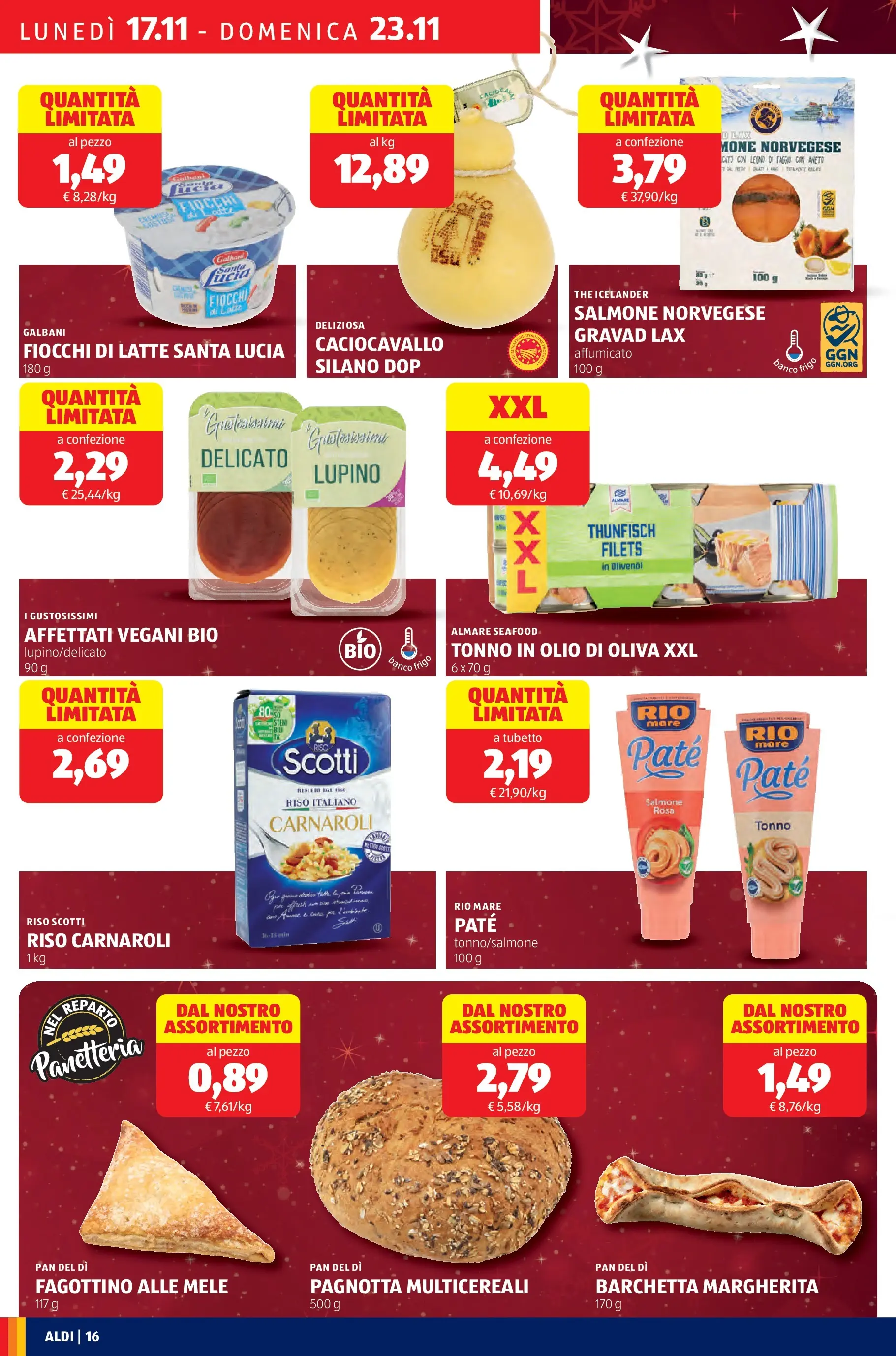 Nuovo Aldi - Black November dal 16/11/2025 > offerte anteprima 🛍️ | Pagina: 16 | Prodotti: Salmone, Latte, Olio, Tonno
