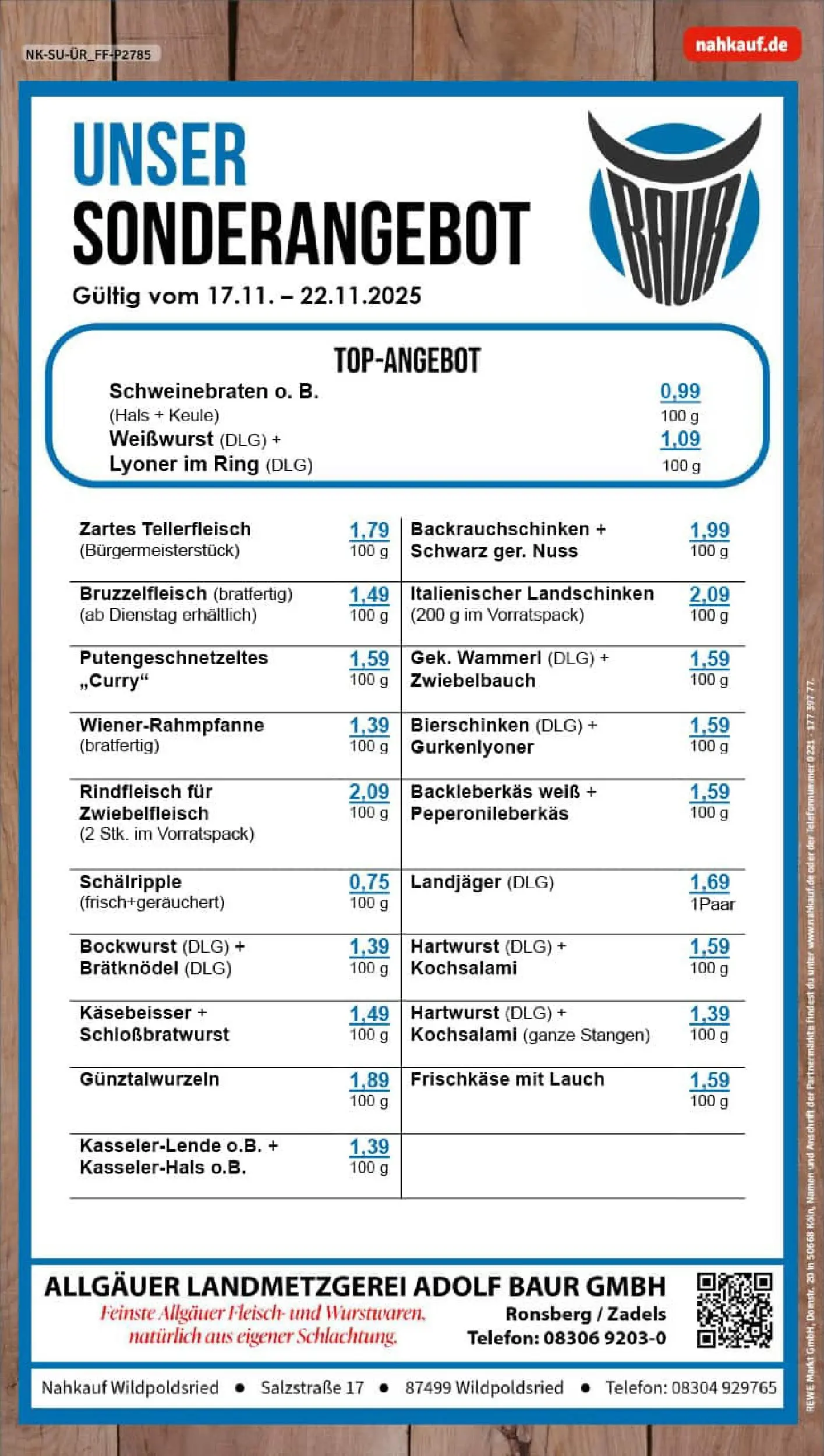 REWE Prospekt ab 17.11.2025 zum Blättern » Angebote | Seite: 8 | Produkte: Bockwurst, Rindfleisch, Fleisch, Telefon