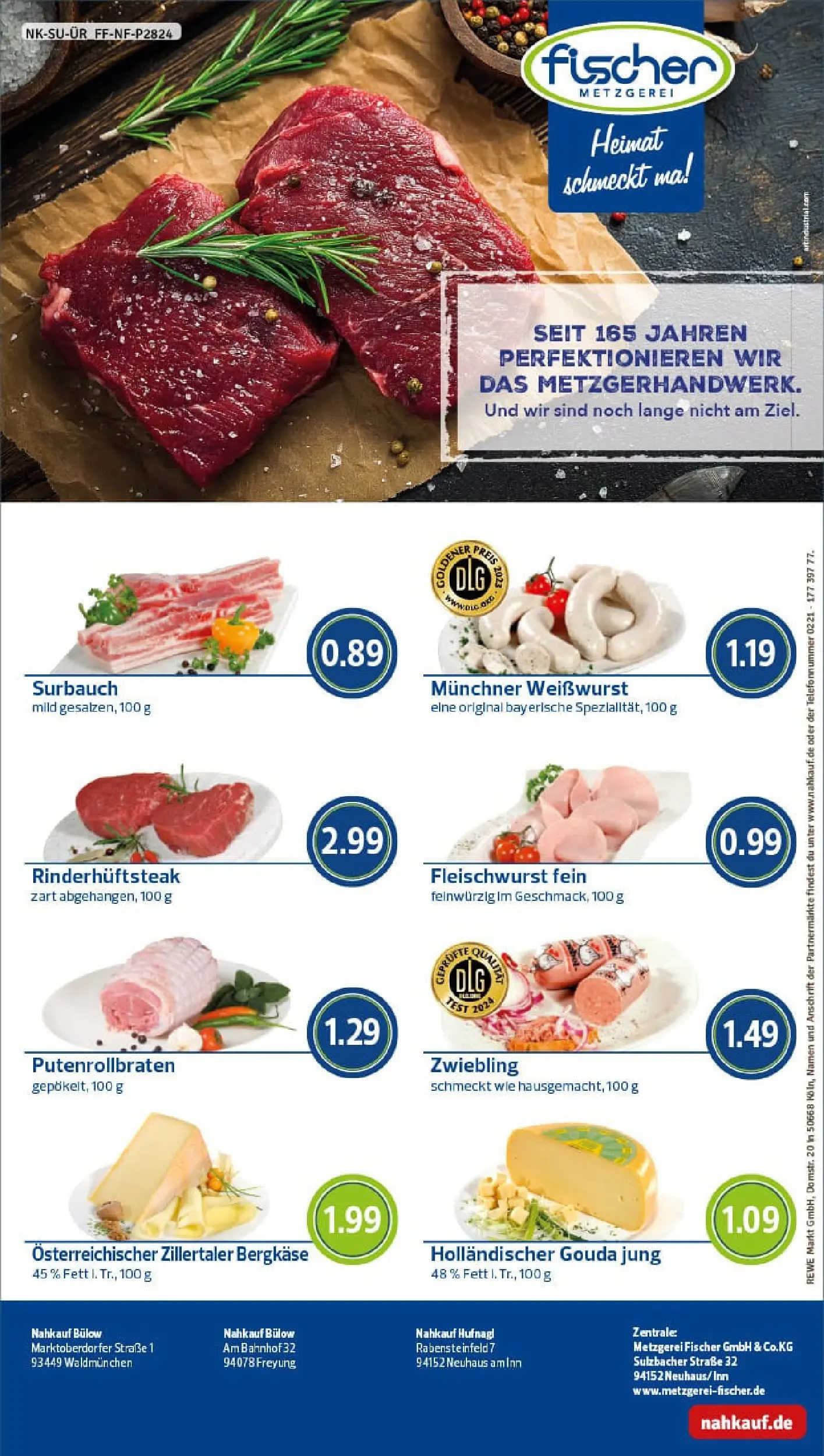REWE Prospekt ab 17.11.2025 zum Blättern » Angebote | Seite: 8 | Produkte: Gouda, Weißwurst, Steak