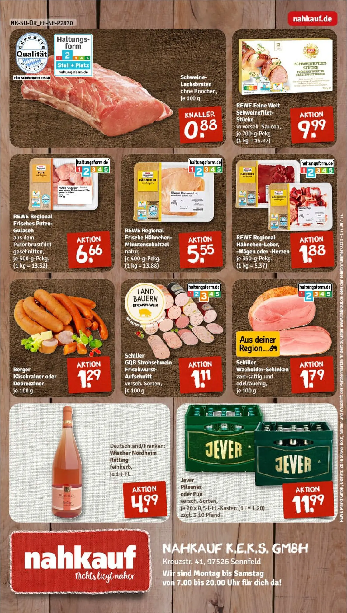 REWE Prospekt ab 17.11.2025 zum Blättern » Angebote | Seite: 8 | Produkte: Pute, Schweinefilet, Gulasch, Uhr
