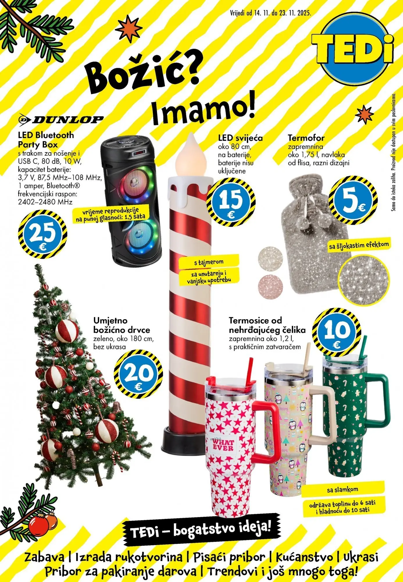 TEDi - TEDi katalog do 22.11.2025 novi od 12.11.2025 na listanje > letak digitalni | Stranica: 1 | Proizvodi: Baterije, USB