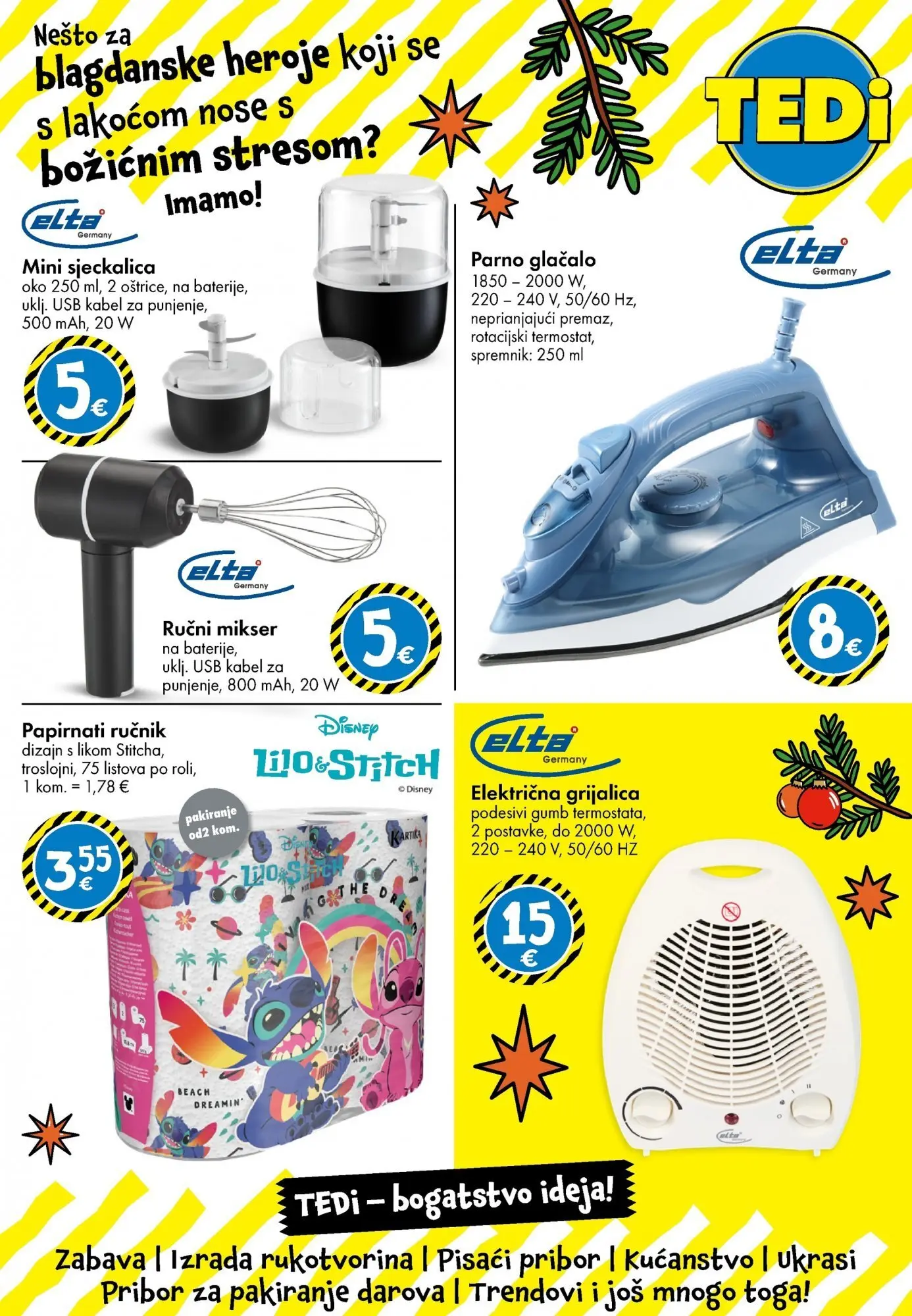 TEDi - TEDi katalog do 22.11.2025 novi od 12.11.2025 na listanje > letak digitalni | Stranica: 33 | Proizvodi: Ručnik, Sjeckalica, Kabel, USB