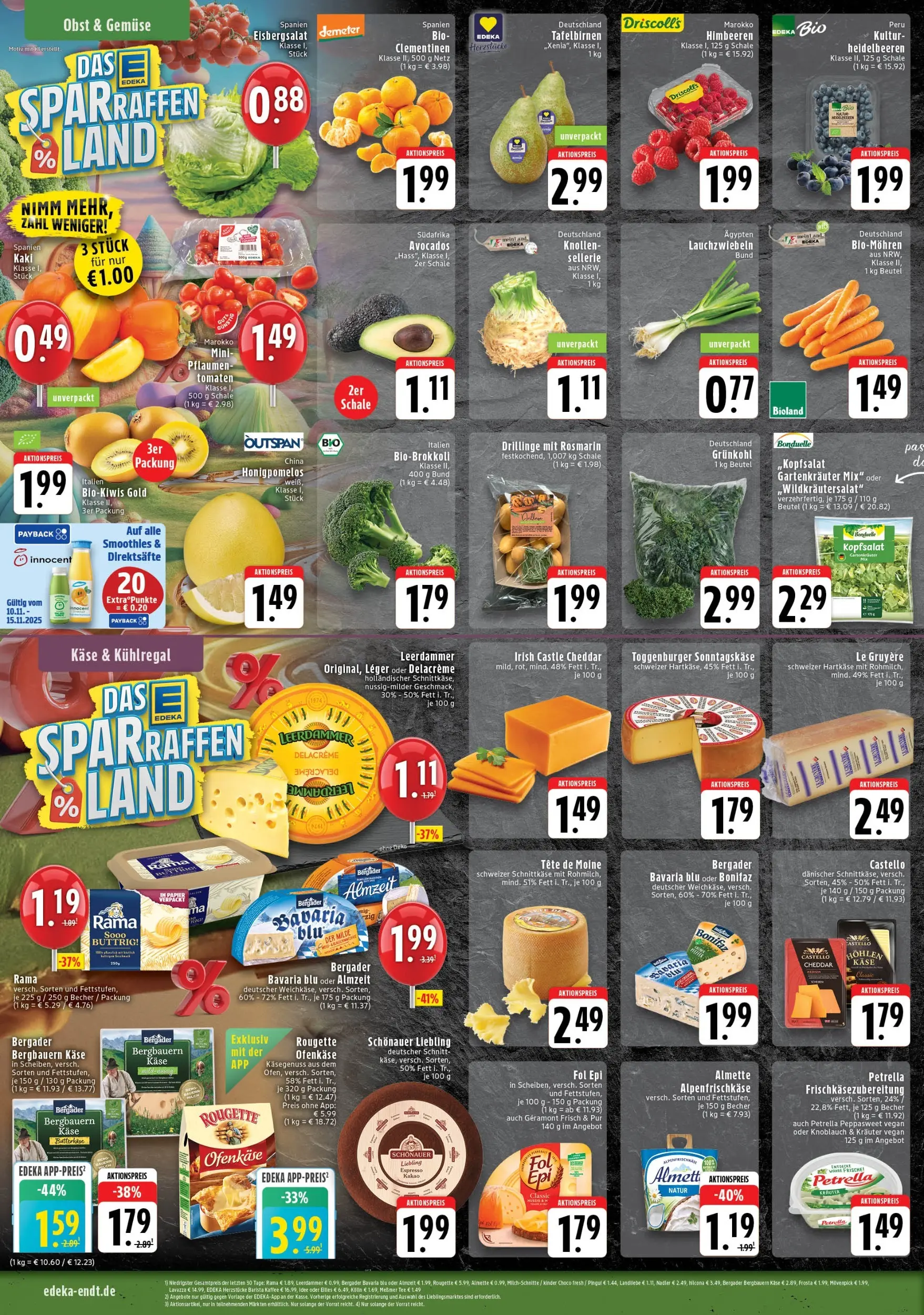 Edeka prospekt Wegberg	 (ab 10.11.2025) » Angebote Online | Seite: 4 | Produkte: Himbeeren, Käse, Eisbergsalat, Gemüse