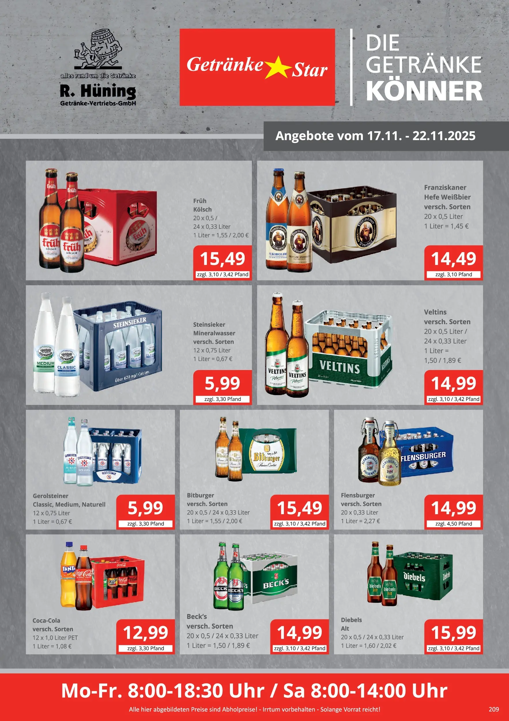 Entdecke - Getränke Star: Getränkeangebote (ab 16.11.2025) zum Blättern | Seite: 1 | Produkte: Franziskaner, Weißbier, Mineralwasser, Hefe weissbier