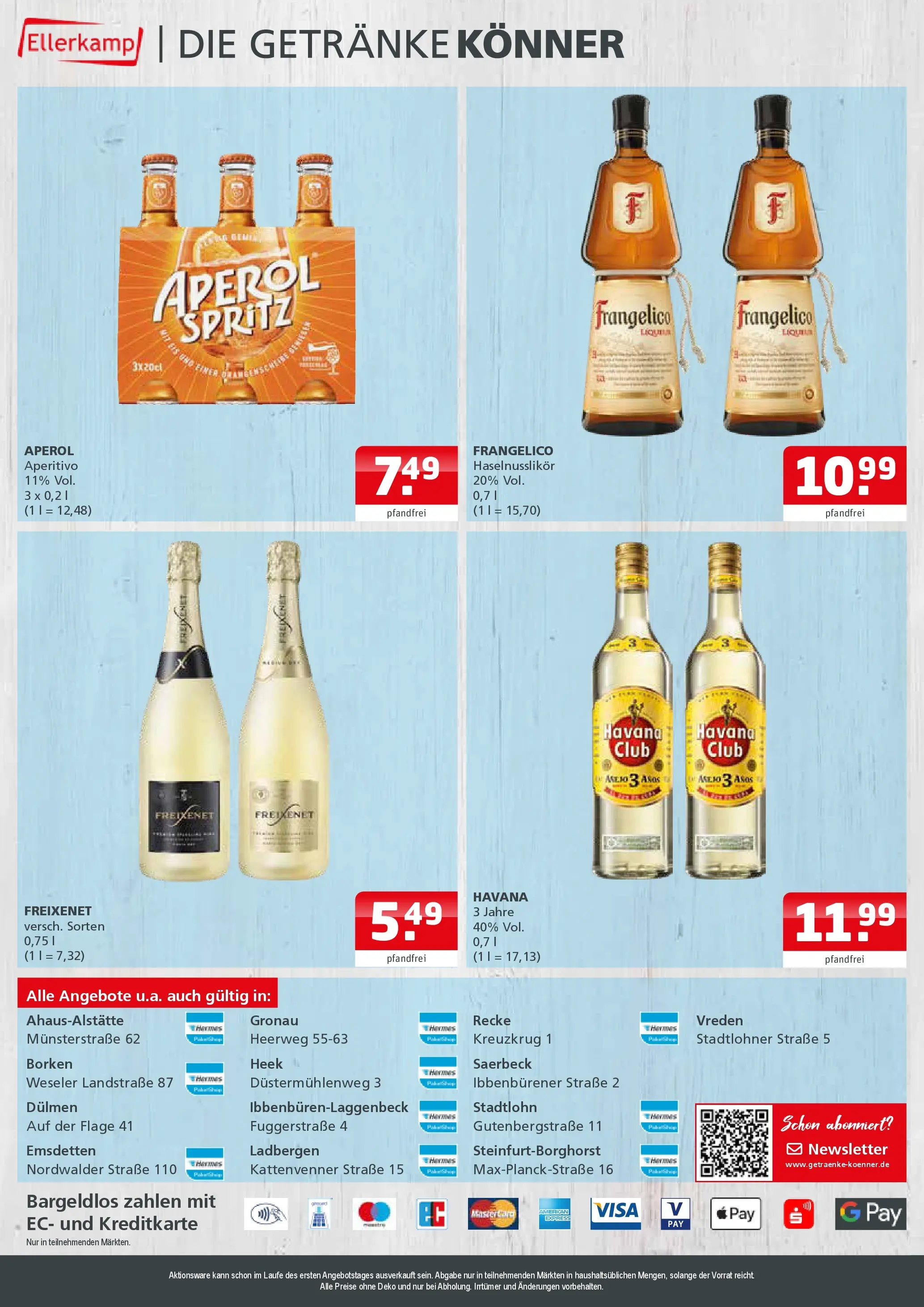Entdecke - Getränke Ellerkamp: Getränkeangebote (ab 16.11.2025) zum Blättern | Seite: 4 | Produkte: Freixenet, Aperol