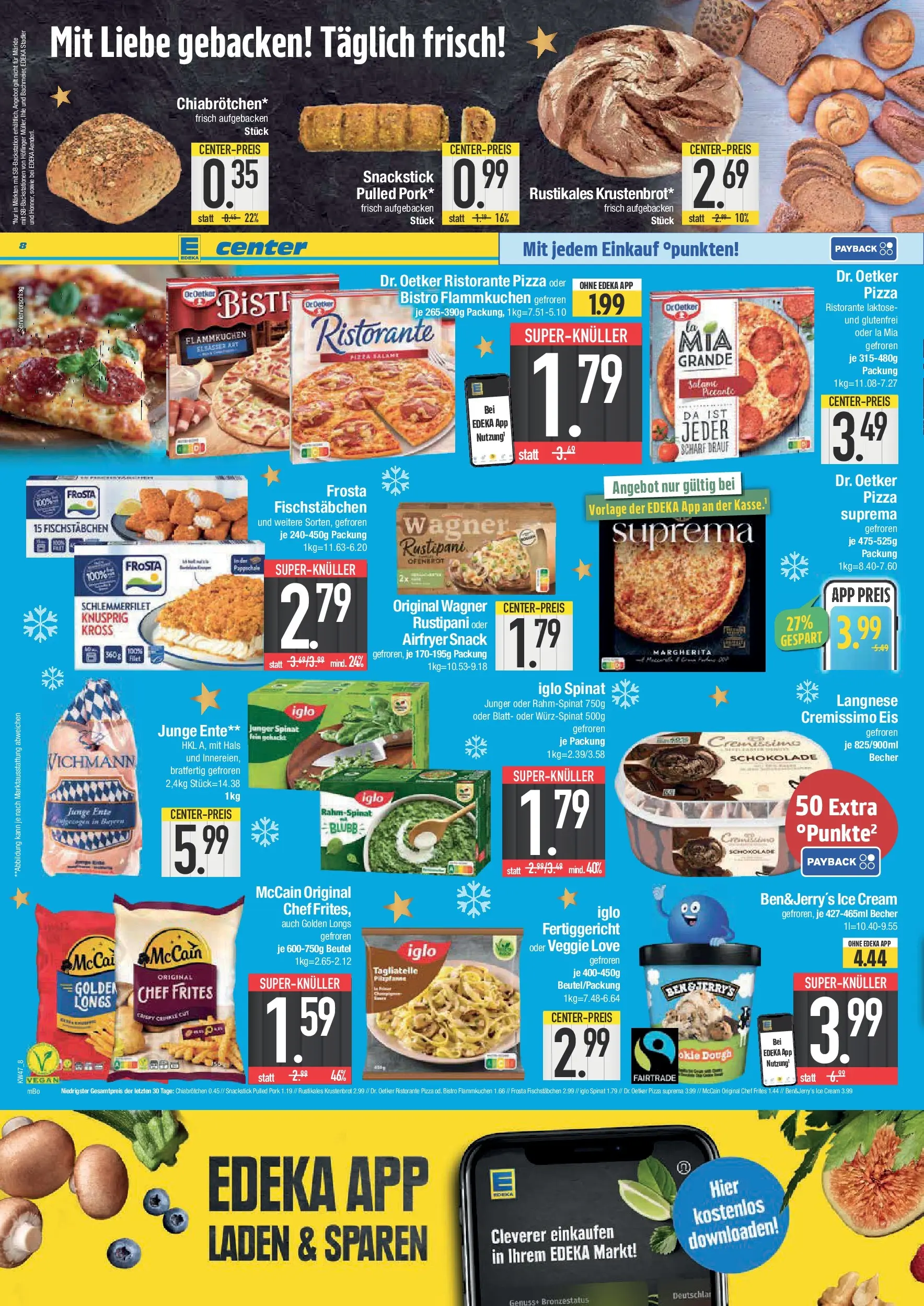 Edeka prospekt Hengersberg	 (ab 17.11.2025) » Angebote Online | Seite: 8 | Produkte: Langnese, Langnese cremissimo, Pizza, Ente