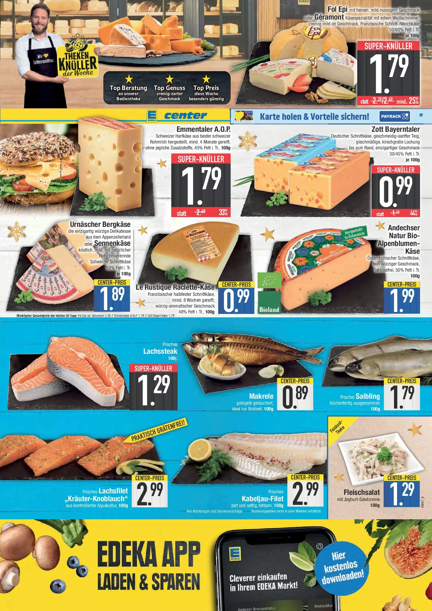 Edeka prospekt Hengersberg	 (ab 17.11.2025) » Angebote Online | Seite: 9 | Produkte: Top, Geramont, Käse, Steak