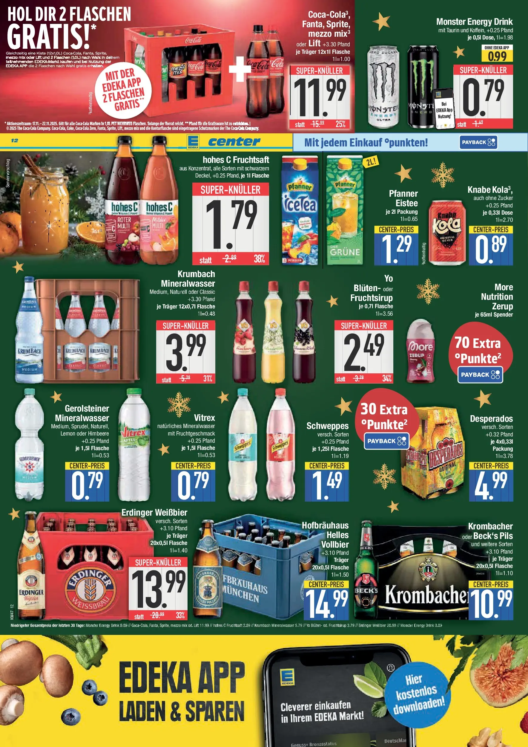 Edeka prospekt Hengersberg	 (ab 17.11.2025) » Angebote Online | Seite: 12 | Produkte: Schweppes, Desperados, Fruchtsaft, Gerolsteiner