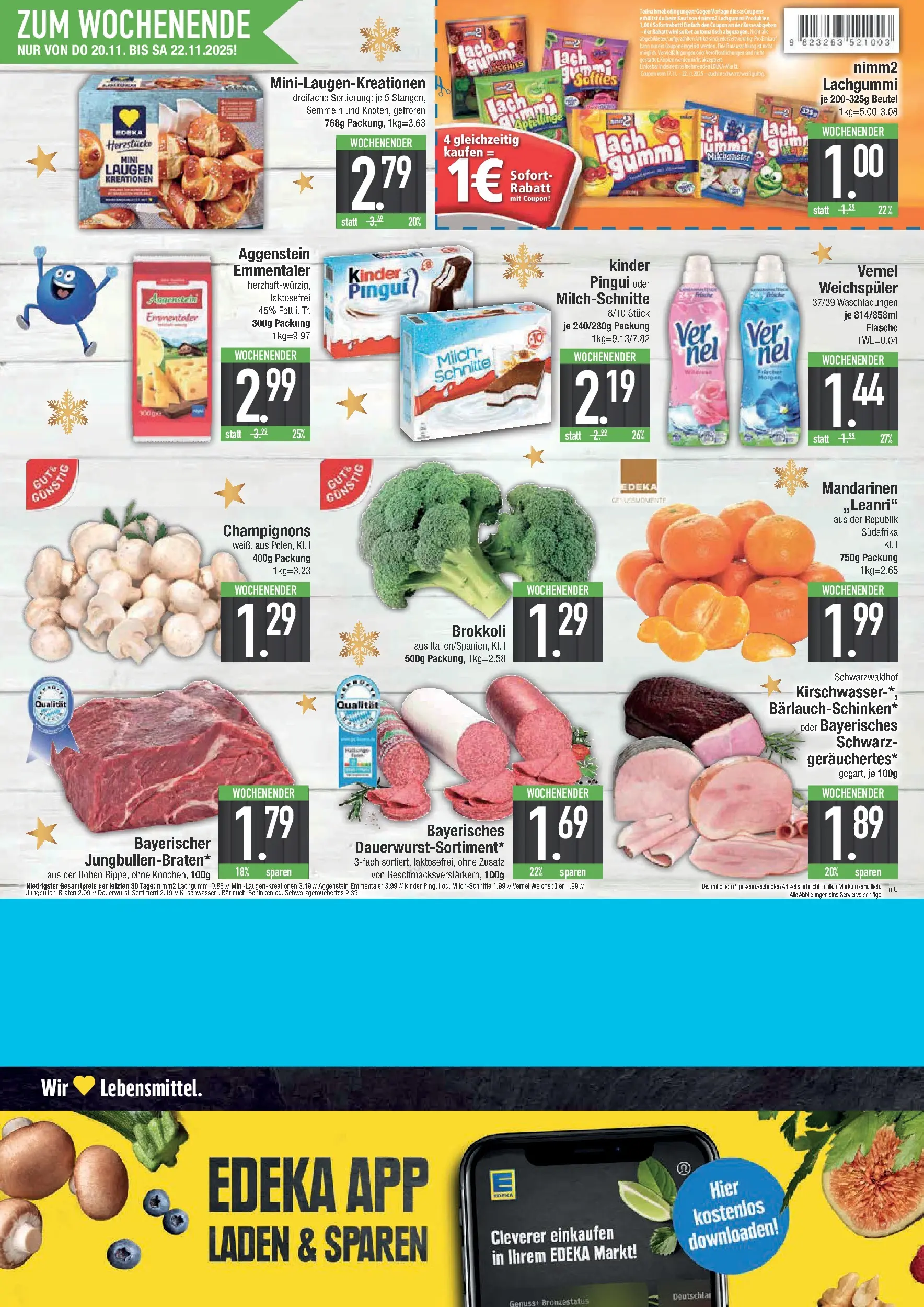 Edeka prospekt Hengersberg	 (ab 17.11.2025) » Angebote Online | Seite: 20 | Produkte: Milch, Tisch, Mandarinen, Brokkoli
