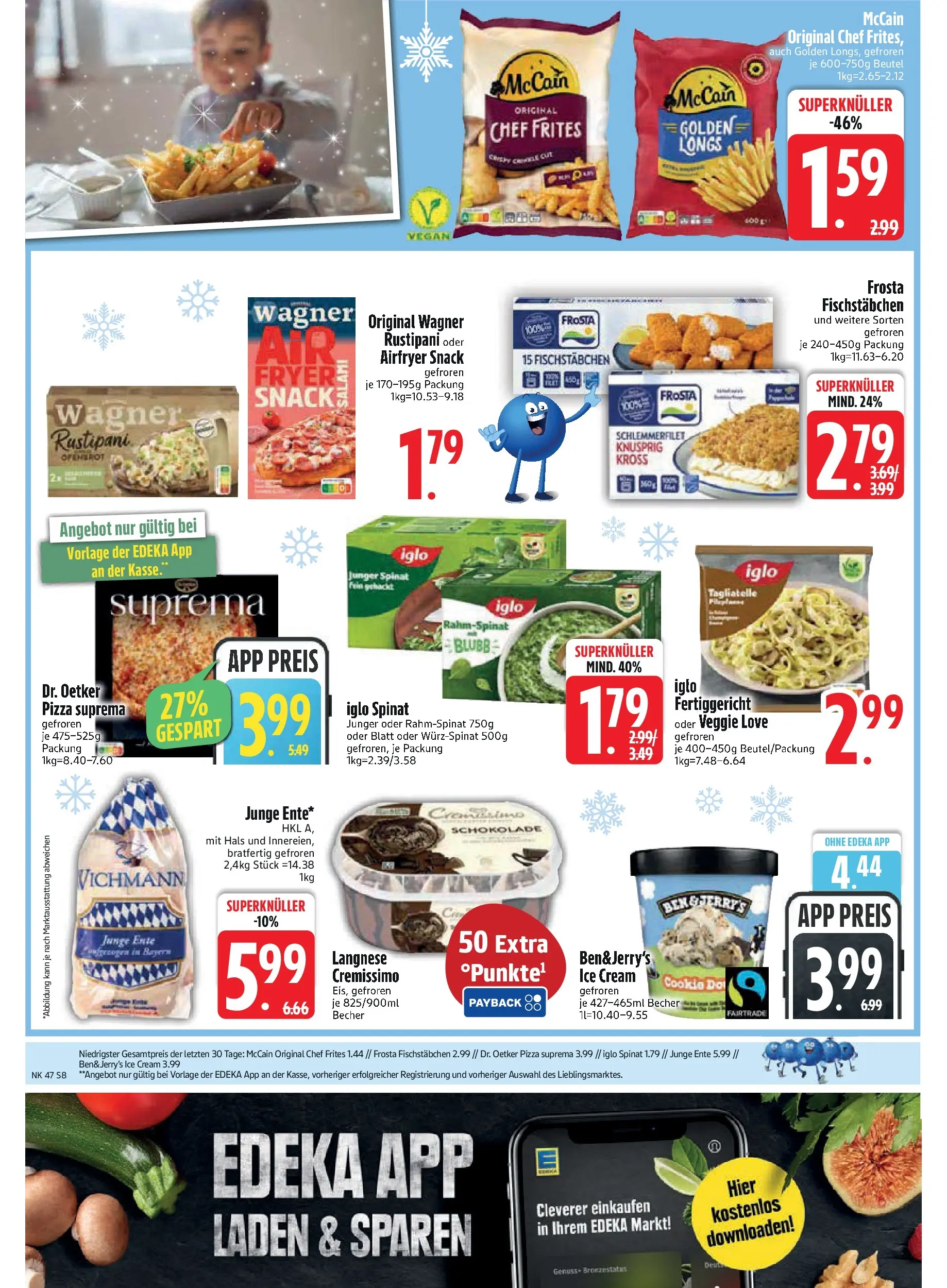 Edeka prospekt Rötz	 (ab 16.11.2025) » Angebote Online | Seite: 8 | Produkte: Schokolade, Iglo, Pizza, Ente