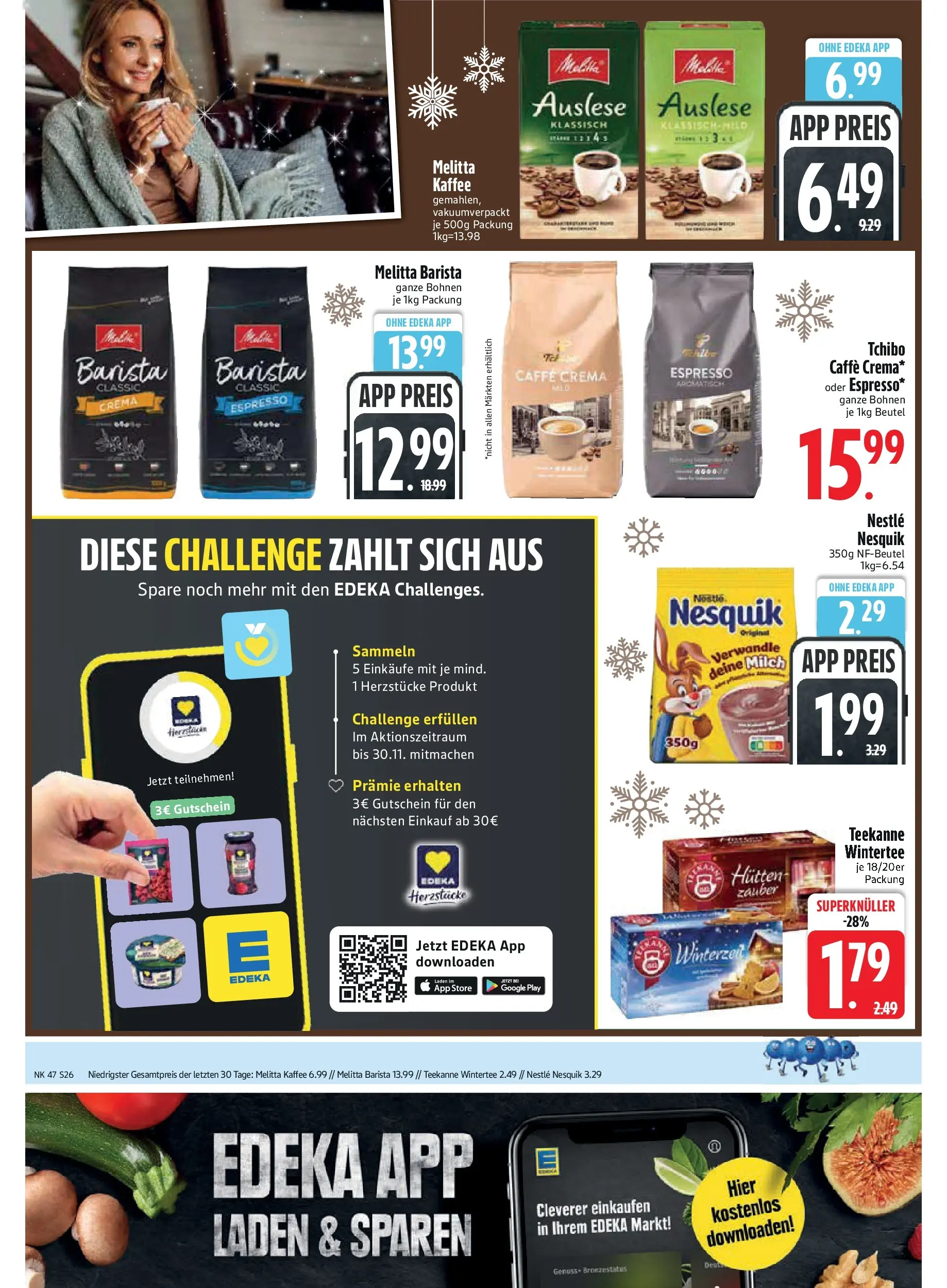 Edeka prospekt Rötz	 (ab 16.11.2025) » Angebote Online | Seite: 26 | Produkte: Melitta, Nesquik, Melitta kaffee, Kaffee