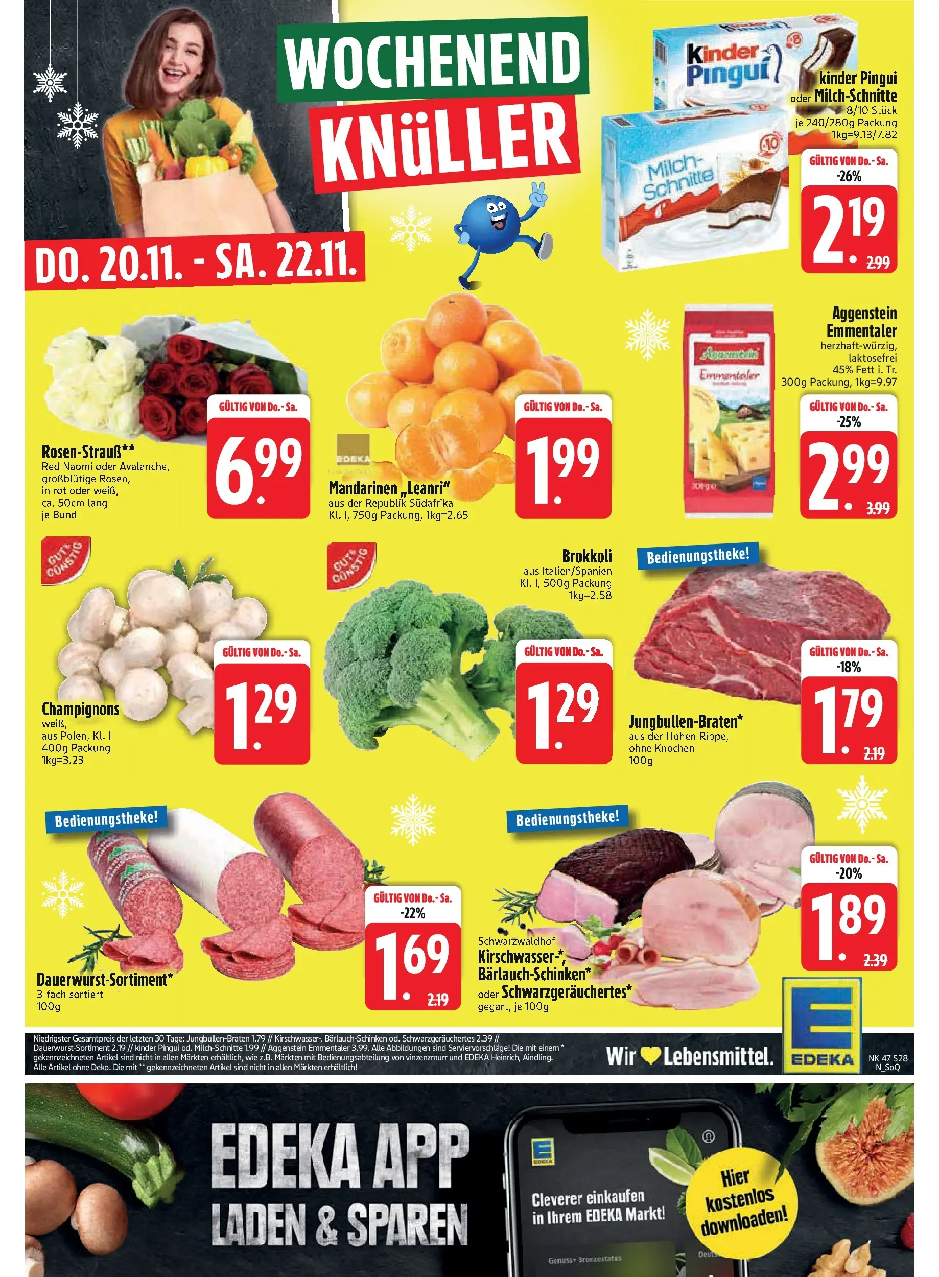 Edeka prospekt Rötz	 (ab 16.11.2025) » Angebote Online | Seite: 28 | Produkte: Milch, Mandarinen, Champignons, Brokkoli