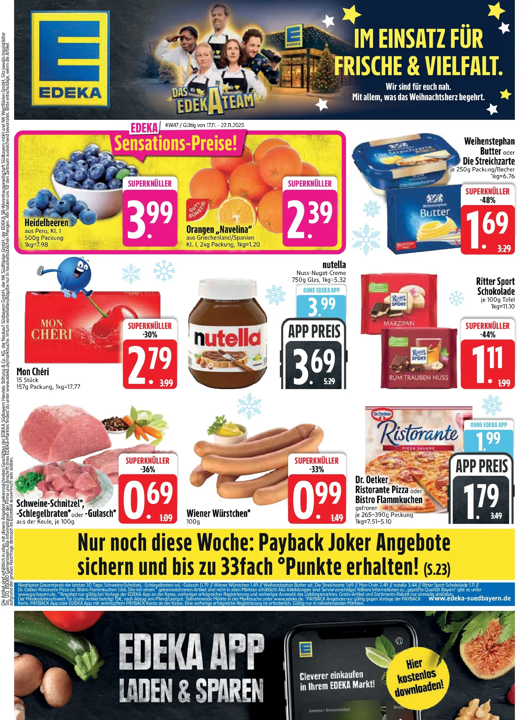 Edeka prospekt Neumarkt St. Veit	 (ab 17.11.2025) » Angebote Online | Seite: 1 | Produkte: Ristorante, Butter, Ritter sport, Pizza