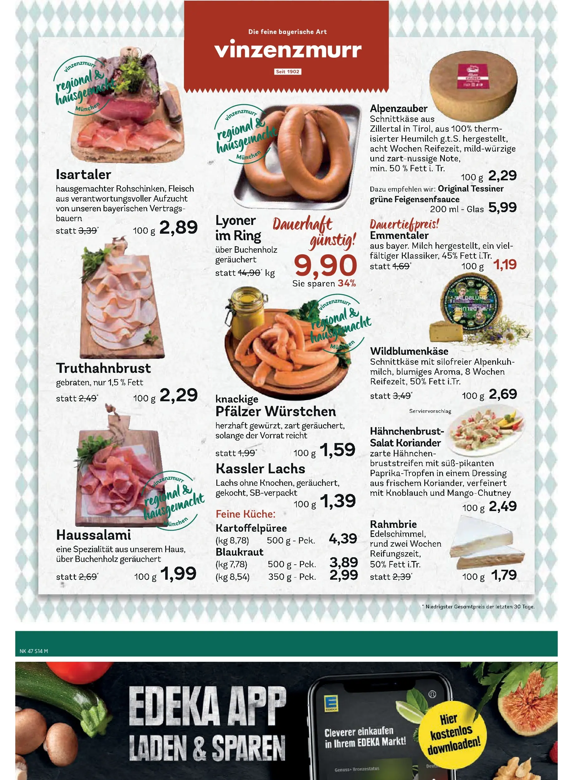 Edeka prospekt Murnau	 (ab 17.11.2025) » Angebote Online | Seite: 14 | Produkte: Hahnchen, Küche, Lachs, Salat