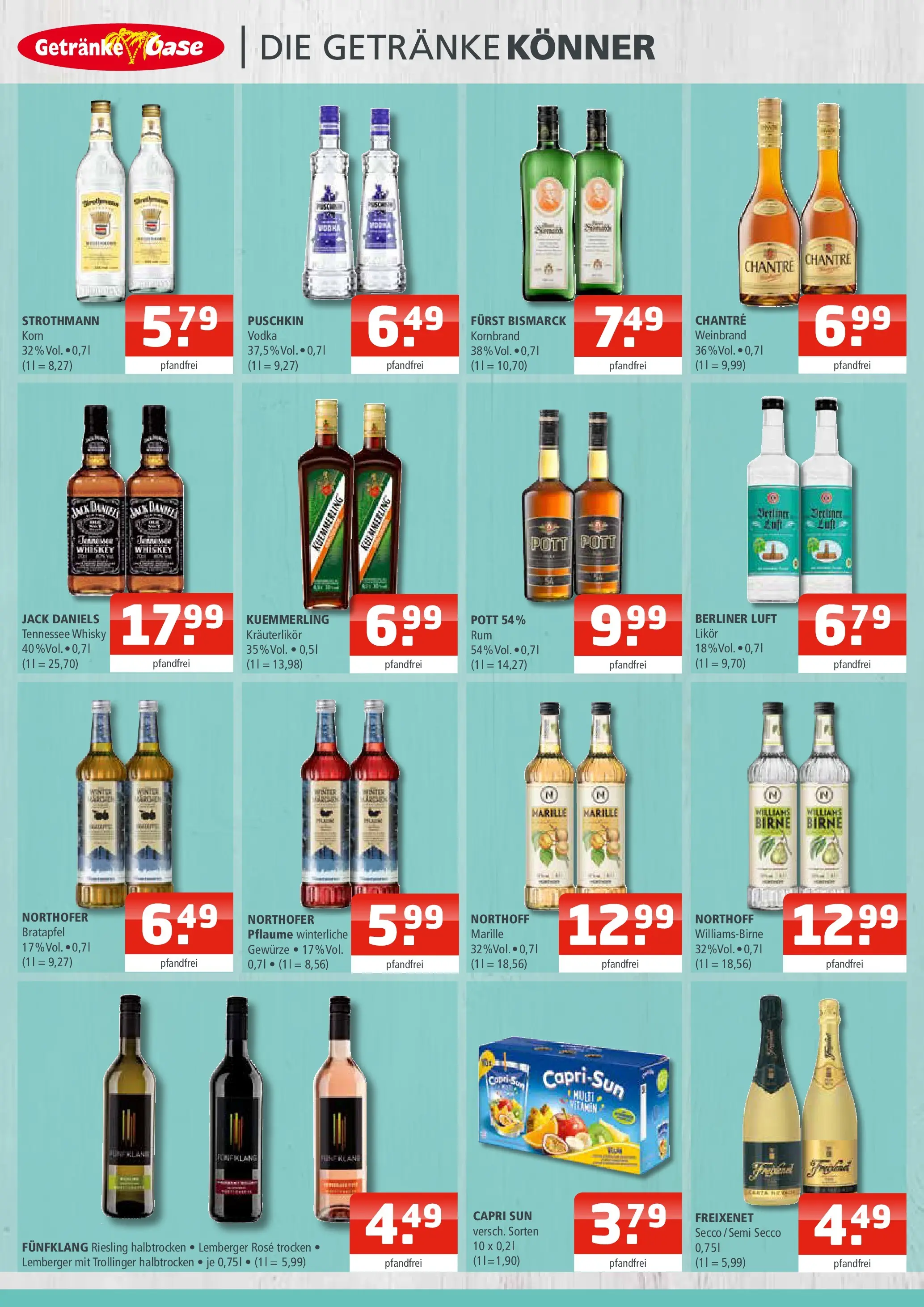 Entdecke - Getränke Oase: Getränkeangebote (ab 16.11.2025) zum Blättern | Seite: 2 | Produkte: Freixenet, Chantré, Birne, Whiskey
