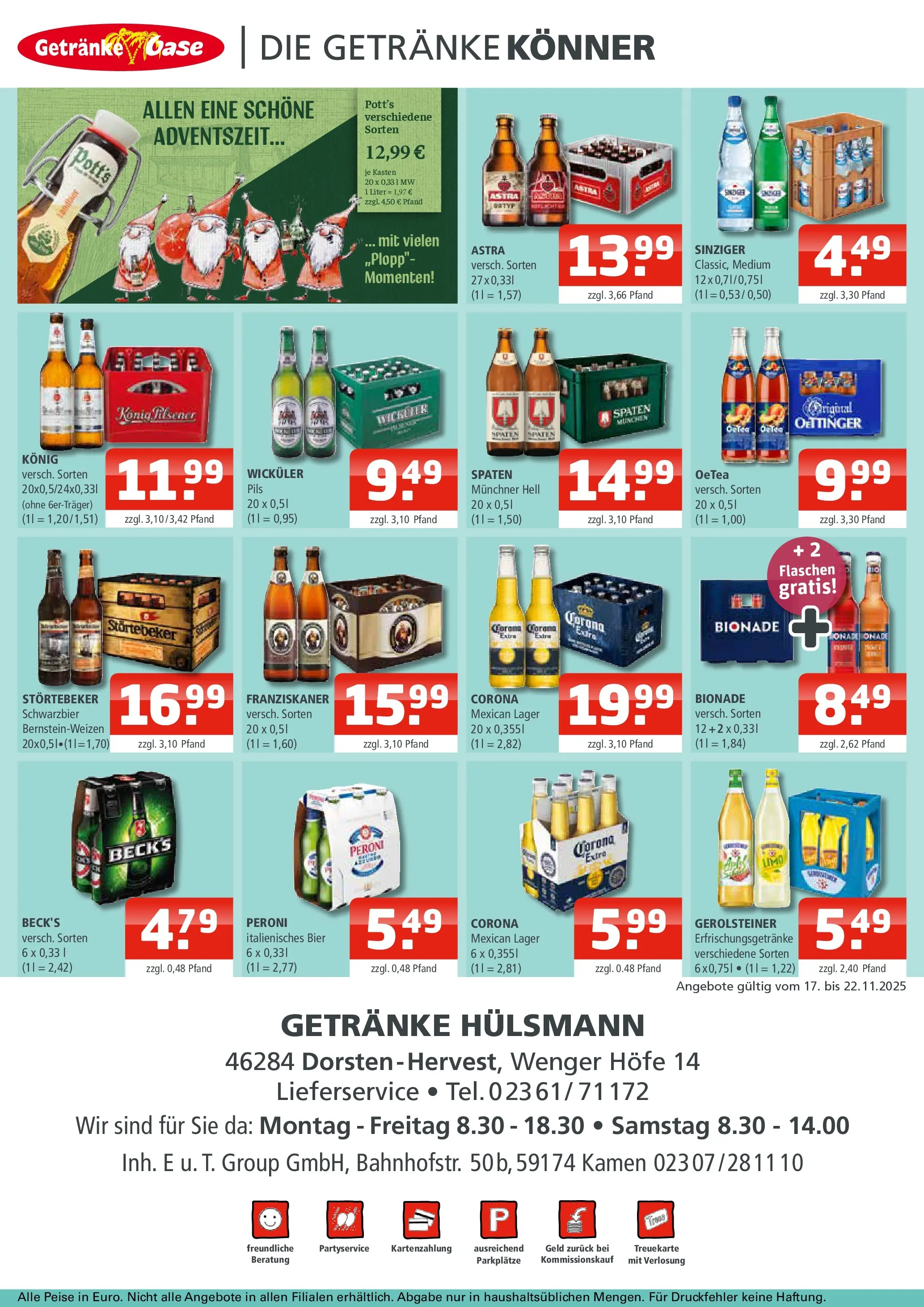 Entdecke - Getränke Oase: Getränkeangebote (ab 16.11.2025) zum Blättern | Seite: 2 | Produkte: Franziskaner, Pils, Oettinger, Bionade