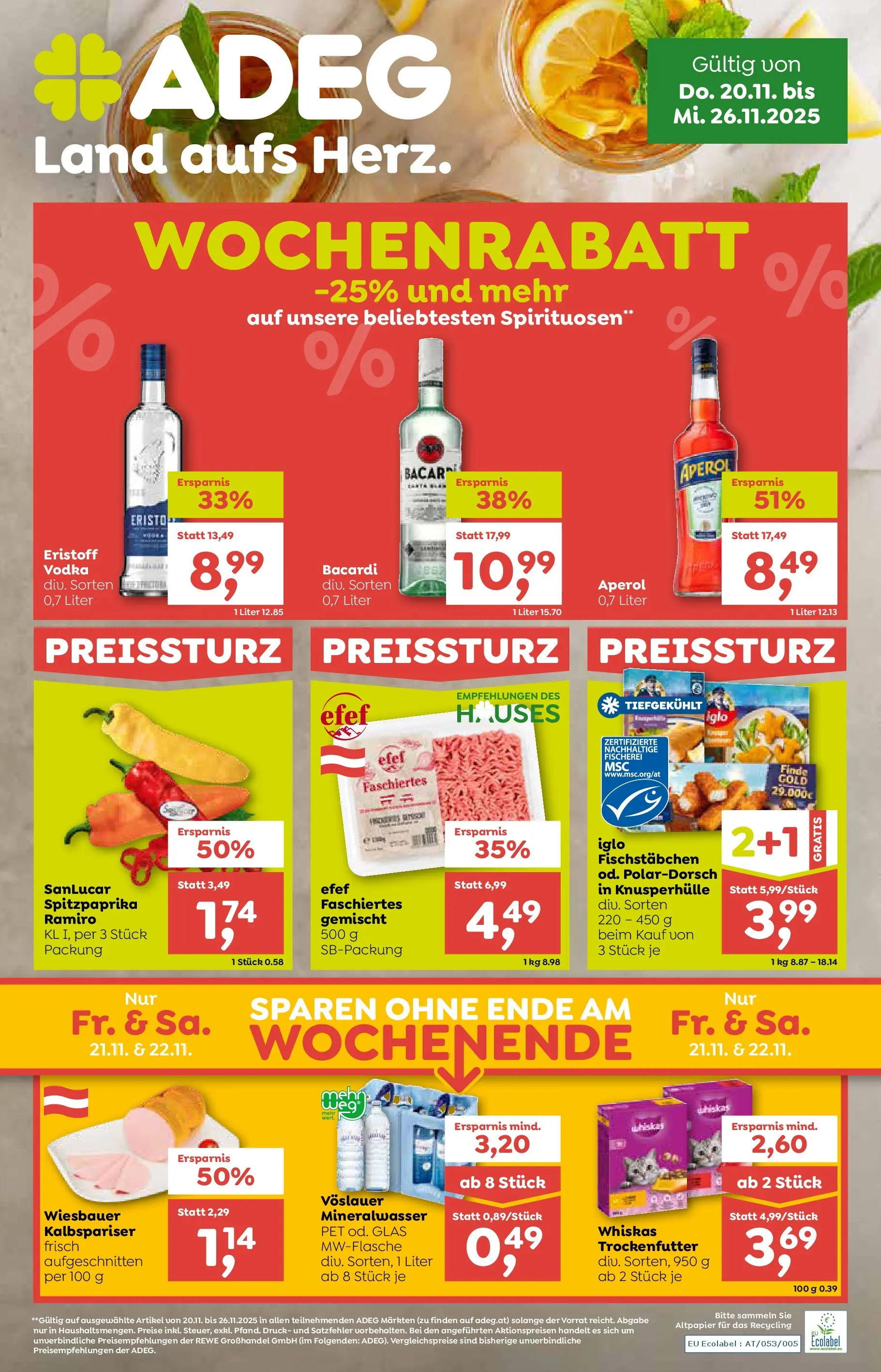 ADEG Weissenbach von 19.11.2025 - Aktuelle Angebote | Seite: 1