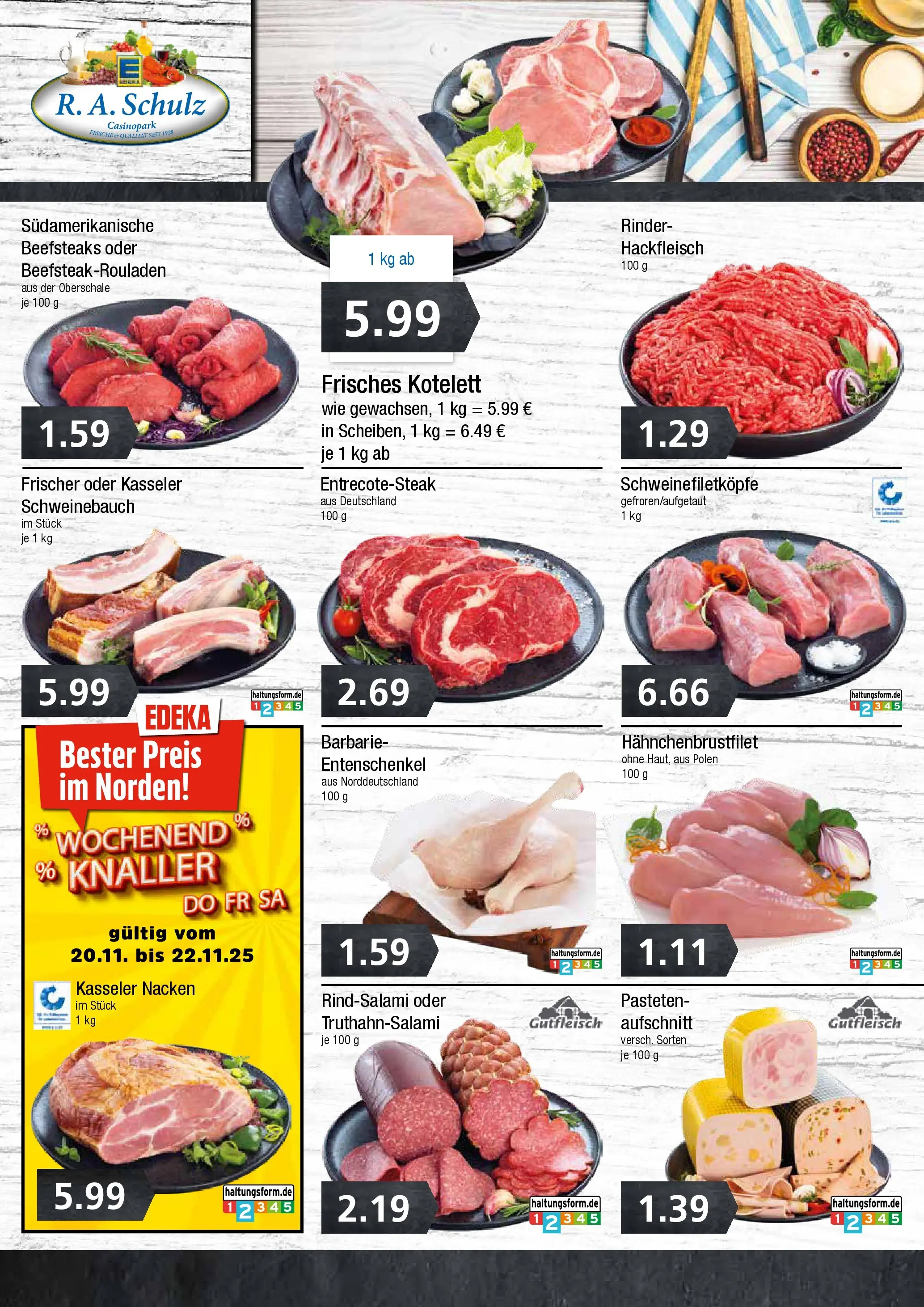 Edeka prospekt Wentorf	 (ab 17.11.2025) » Angebote Online | Seite: 2 | Produkte: Schweinebauch, Kasseler nacken, Salami, Steak