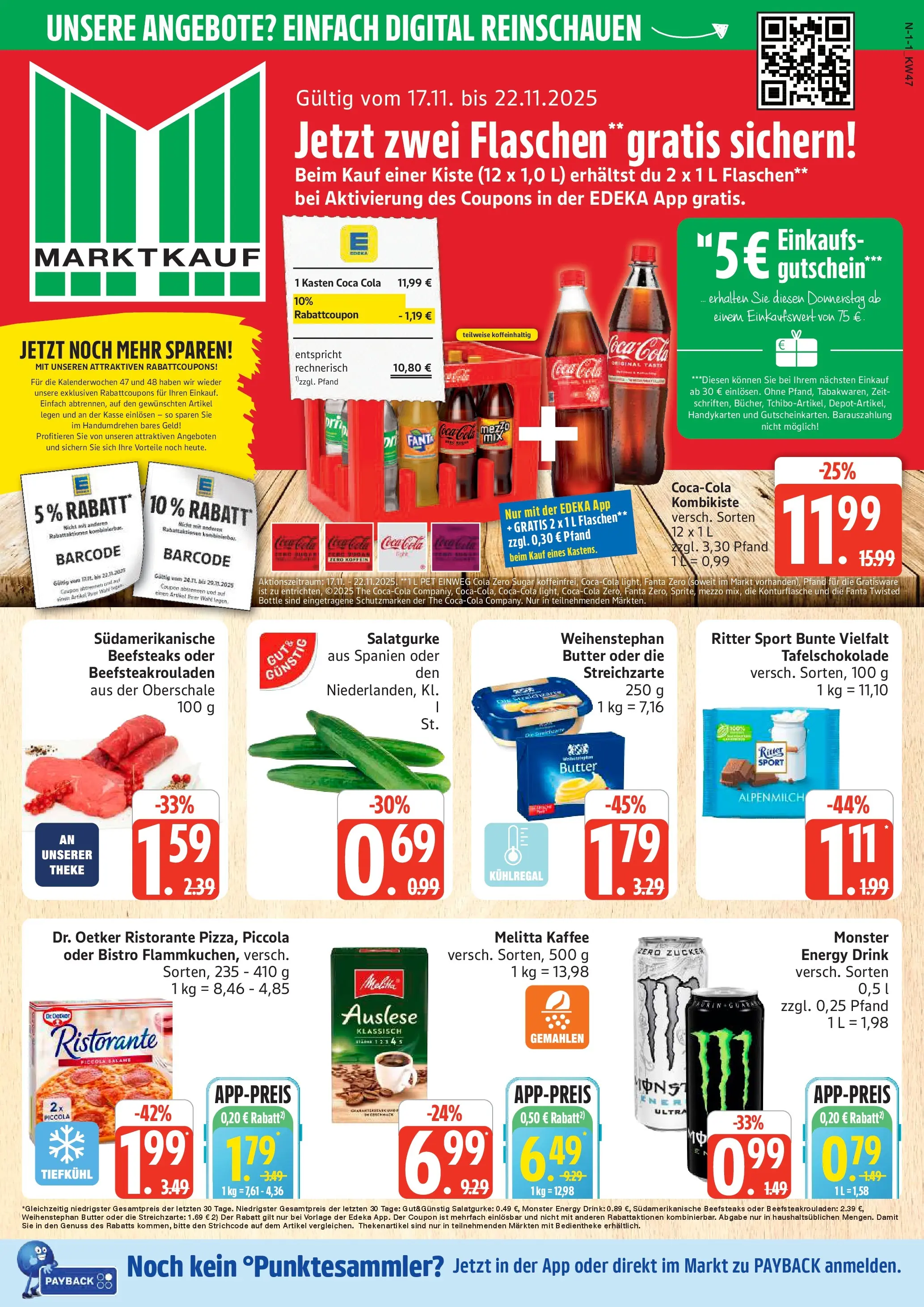 Edeka prospekt Cuxhaven	 (ab 16.11.2025) » Angebote Online | Seite: 1 | Produkte: Coca cola, Theke, Ritter sport, Weihenstephan butter