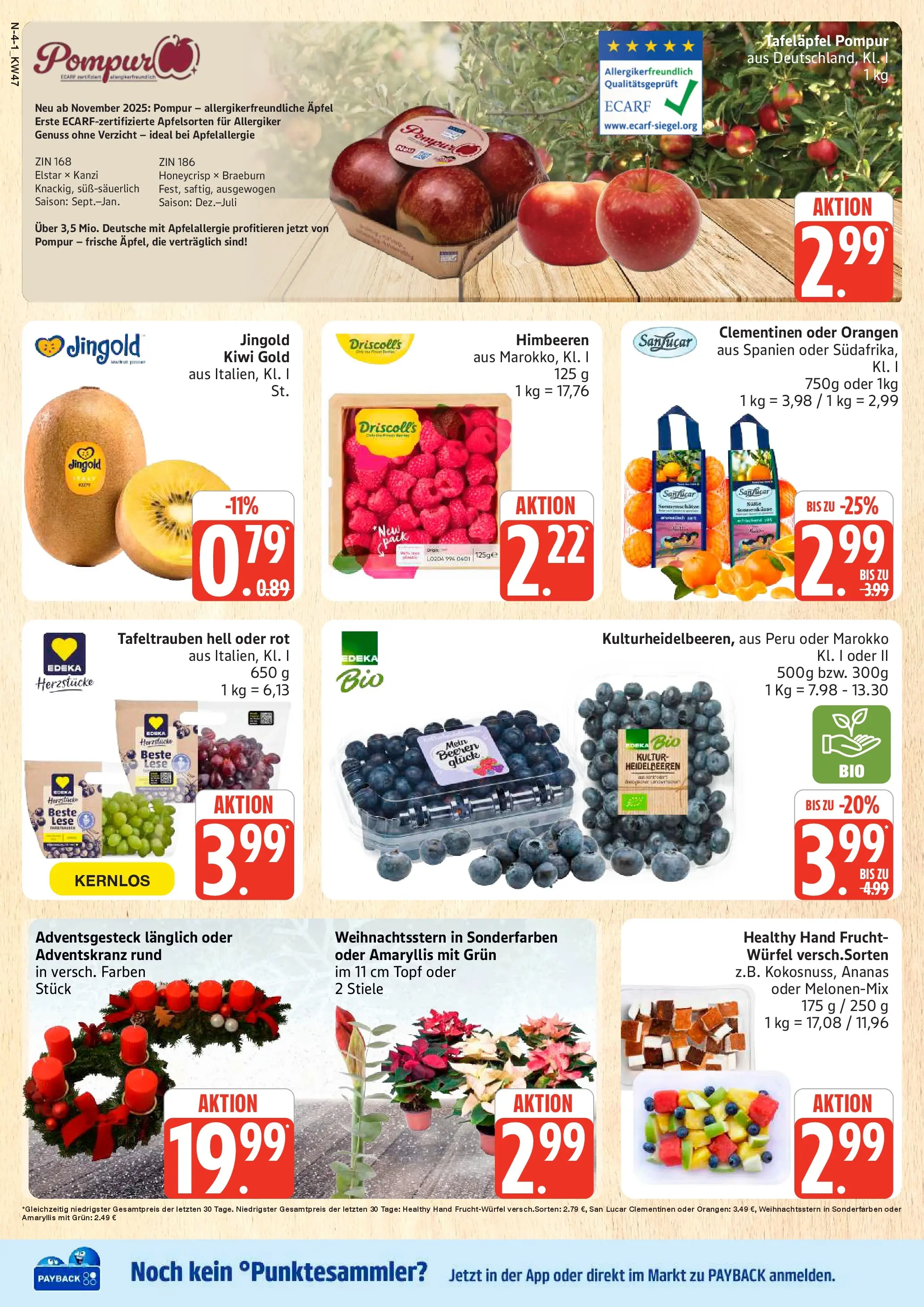Marktkauf - Marktkauf: Wochenangebote (ab 16.11.2025) » Angebote online | Seite: 4 | Produkte: Himbeeren, Äpfel, Ananas, Heidelbeeren