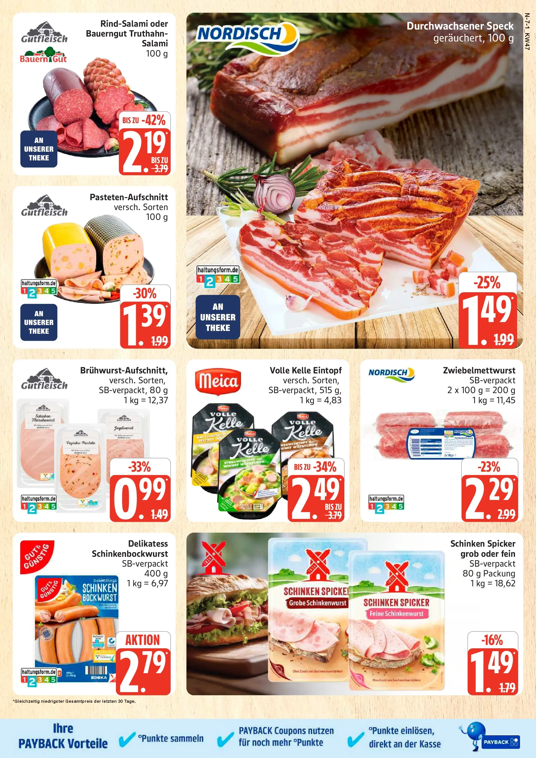 Marktkauf - Marktkauf: Wochenangebote (ab 16.11.2025) » Angebote online | Seite: 7 | Produkte: Bockwurst, Paprika, Salami, Schinken