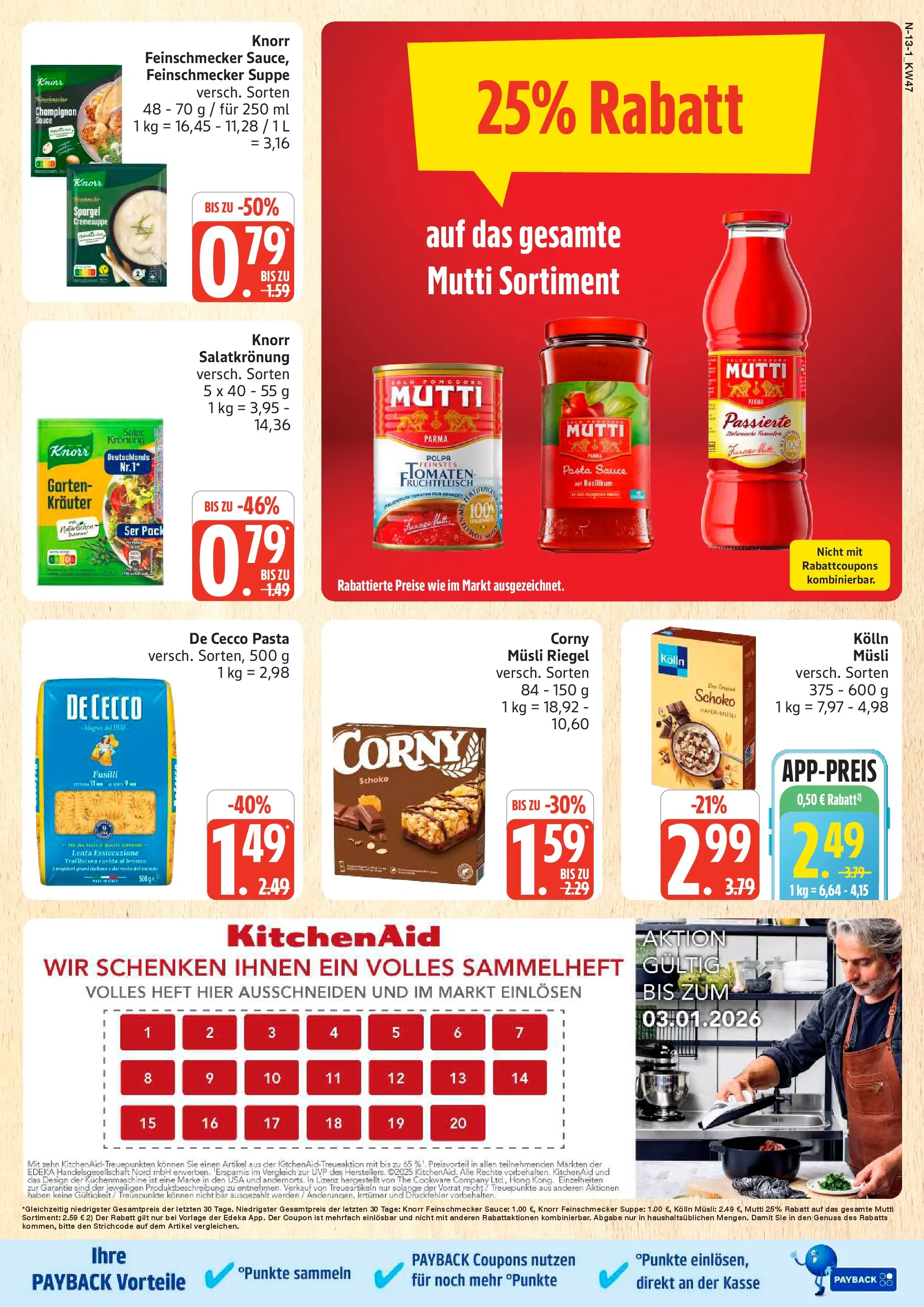Marktkauf - Marktkauf: Wochenangebote (ab 16.11.2025) » Angebote online | Seite: 13 | Produkte: Musli, Kolln musli, Knorr, Pasta