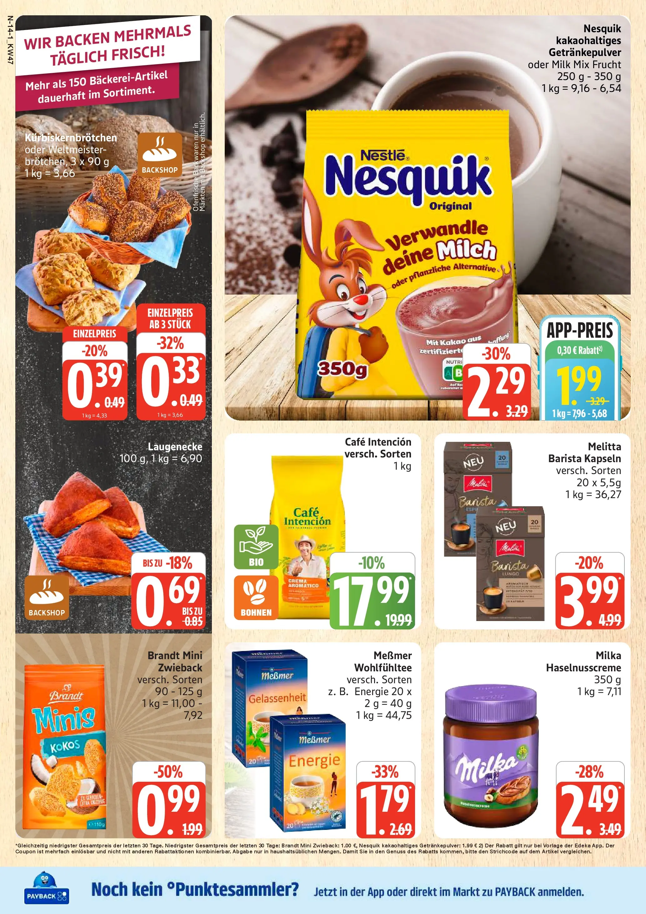 Marktkauf - Marktkauf: Wochenangebote (ab 16.11.2025) » Angebote online | Seite: 14 | Produkte: Melitta, Nesquik, Messmer, Ofenfrische