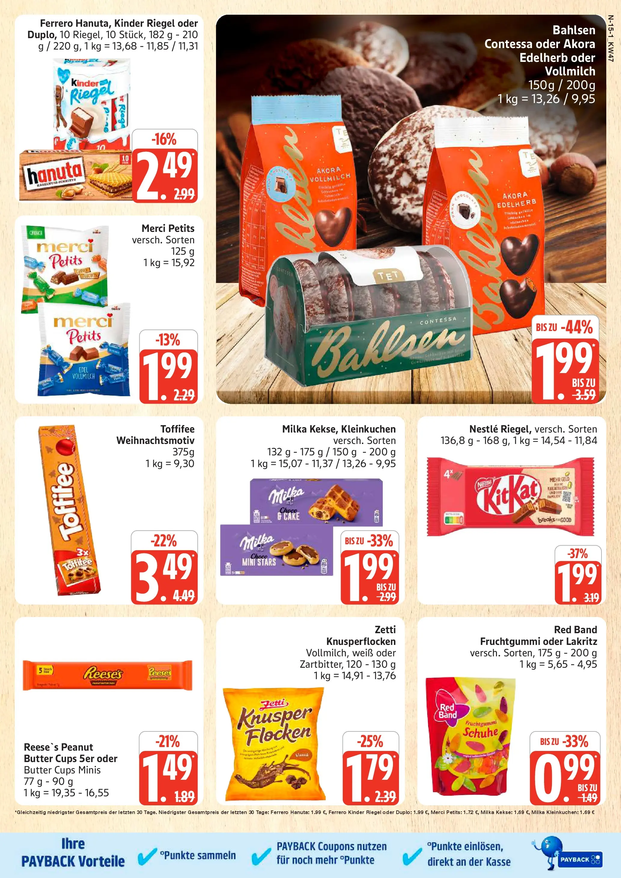 Marktkauf - Marktkauf: Wochenangebote (ab 16.11.2025) » Angebote online | Seite: 15 | Produkte: Kinder riegel, Toffifee, Kekse, Flocken
