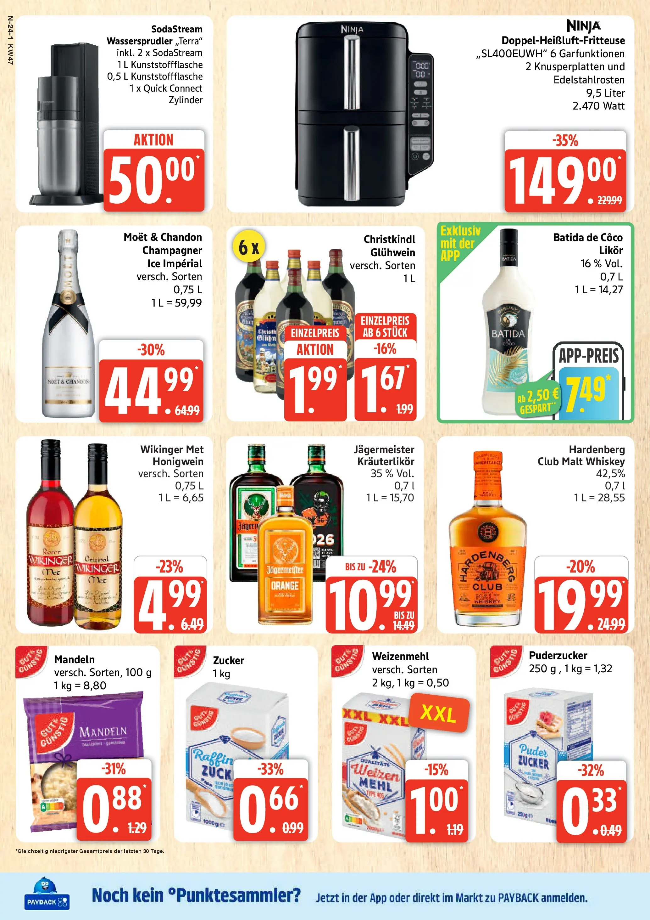 Edeka prospekt Cuxhaven	 (ab 16.11.2025) » Angebote Online | Seite: 24 | Produkte: Puder, Jägermeister, Zucker, Whiskey