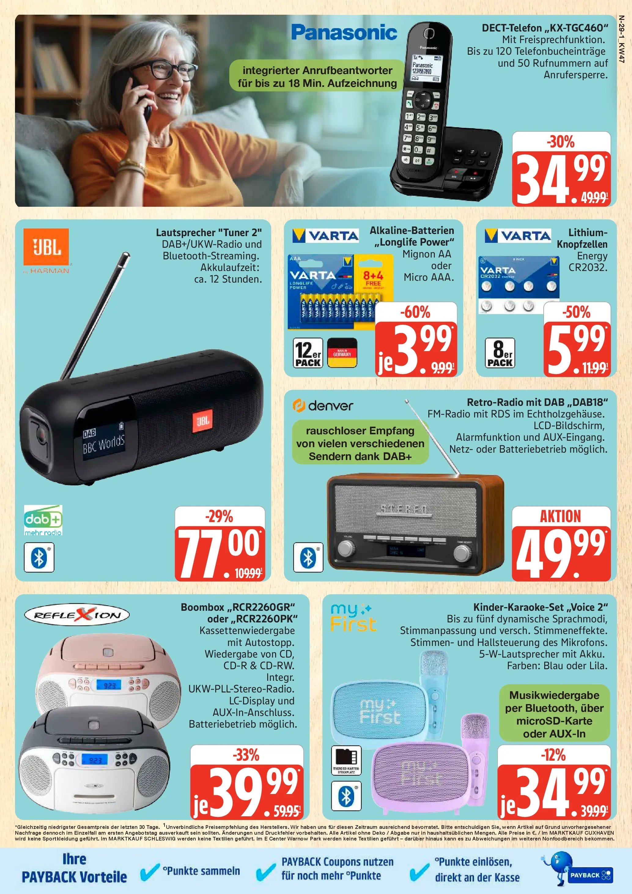 Marktkauf - Marktkauf: Wochenangebote (ab 16.11.2025) » Angebote online | Seite: 29 | Produkte: Lautsprecher, Panasonic, Energy, Radio