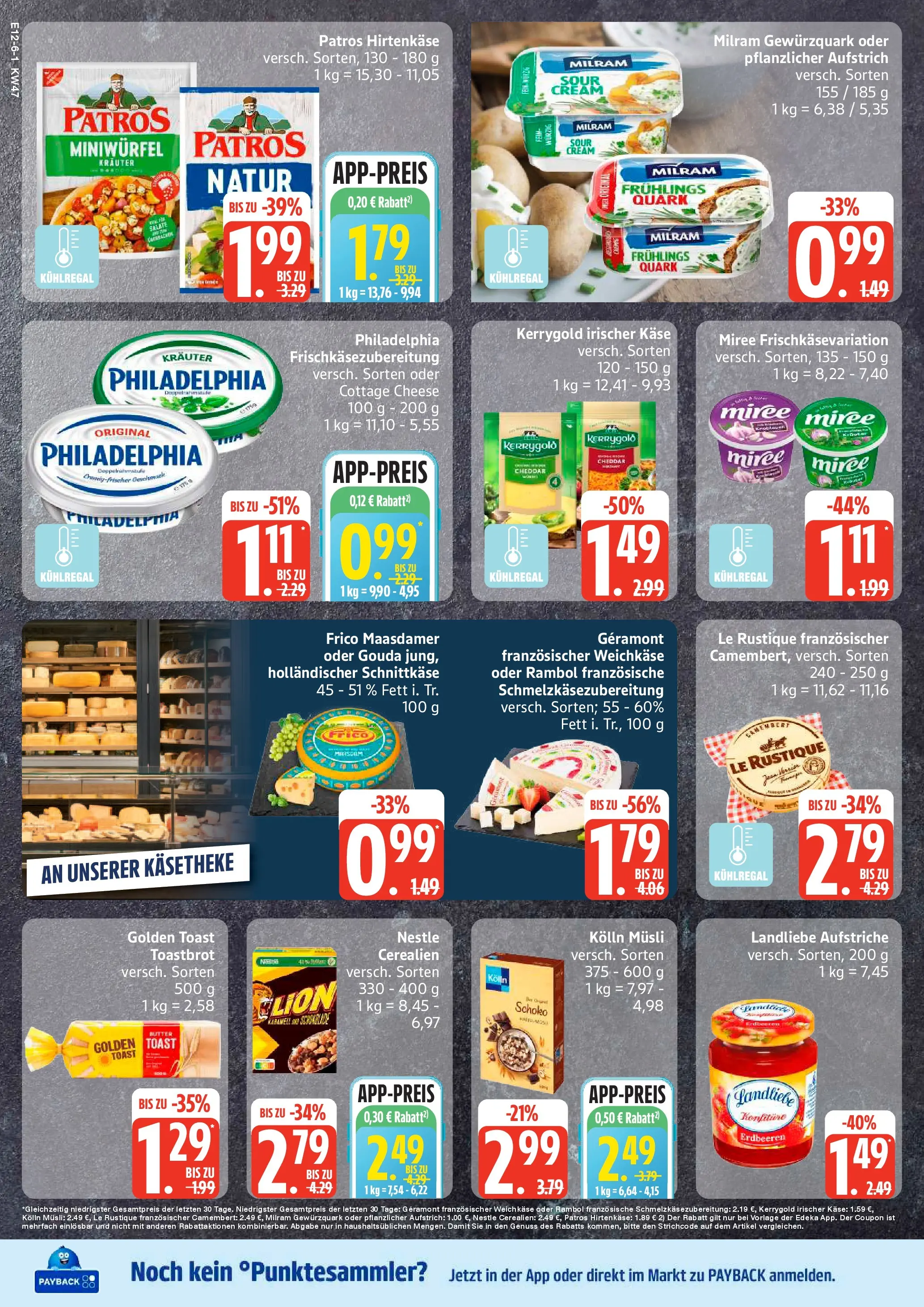 Edeka prospekt Rostock-Gehlsdorf	 (ab 17.11.2025) » Angebote Online | Seite: 8 | Produkte: Kolln, Käse, Toast, Milram