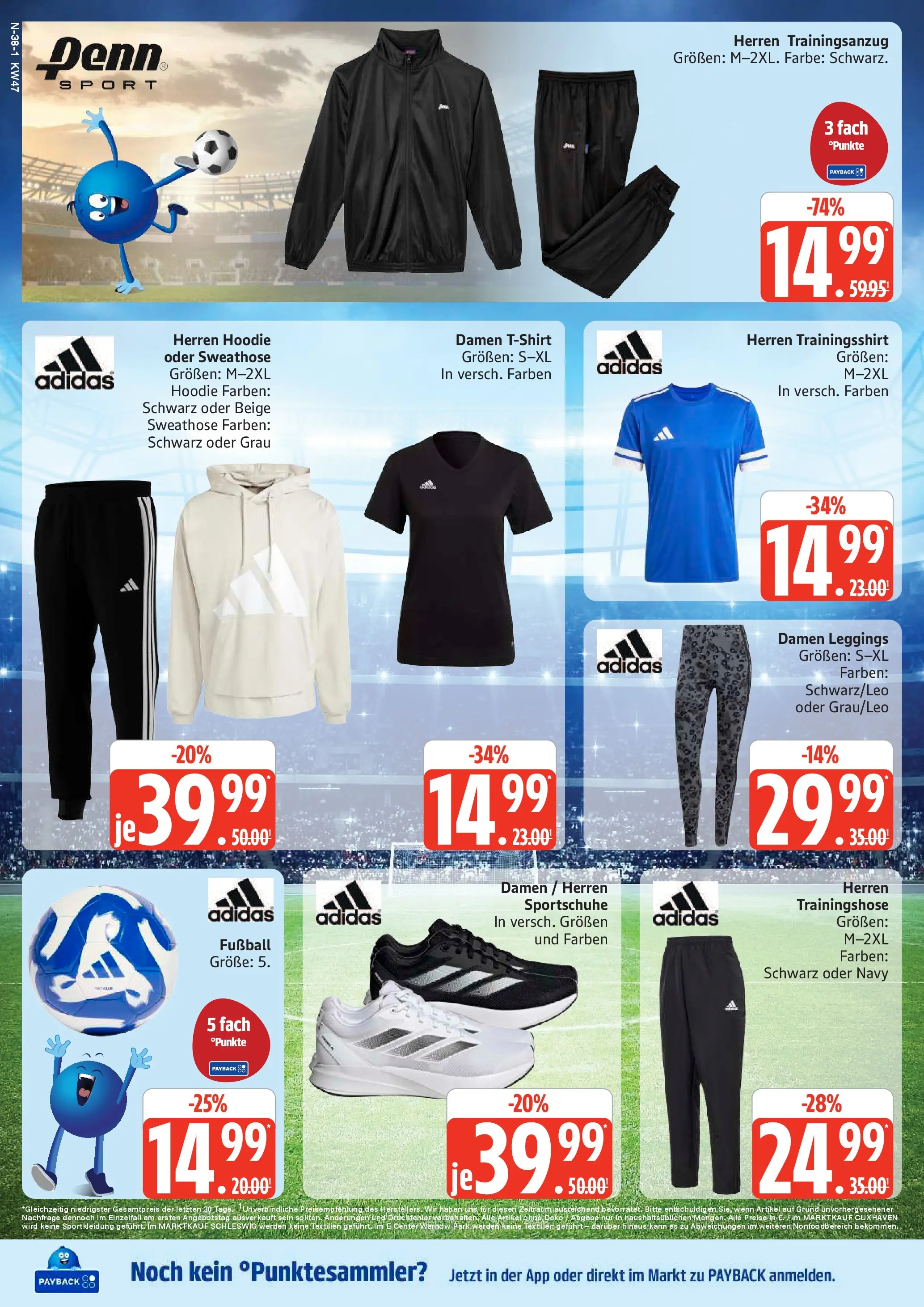 Marktkauf - Marktkauf: Wochenangebote (ab 16.11.2025) » Angebote online | Seite: 38 | Produkte: Sweathose, Trainingshose, Hoodie, Fußball