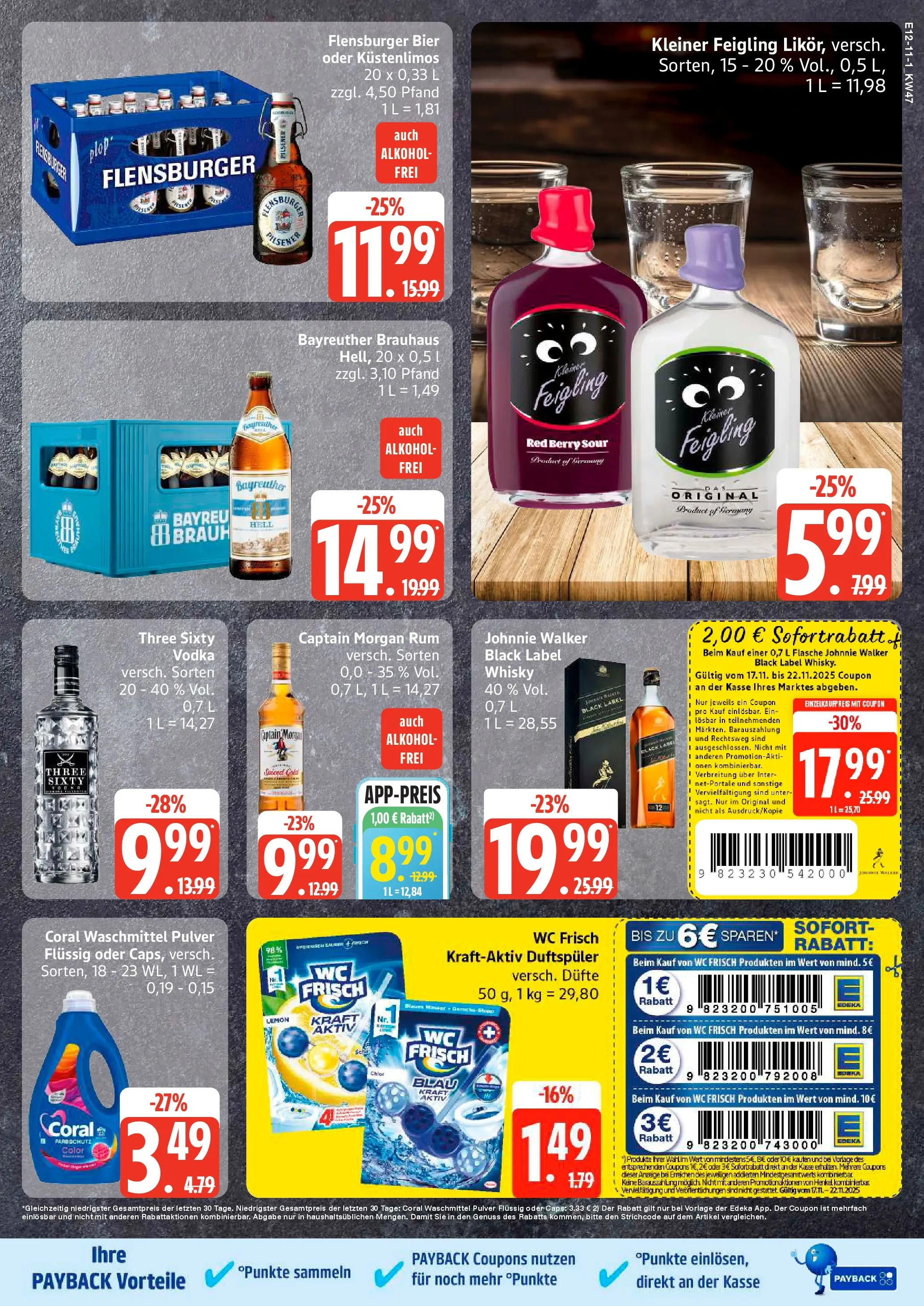Edeka prospekt Ammersbek	 (ab 17.11.2025) » Angebote Online | Seite: 17 | Produkte: Bier, Rum, Flensburger, Captain morgan