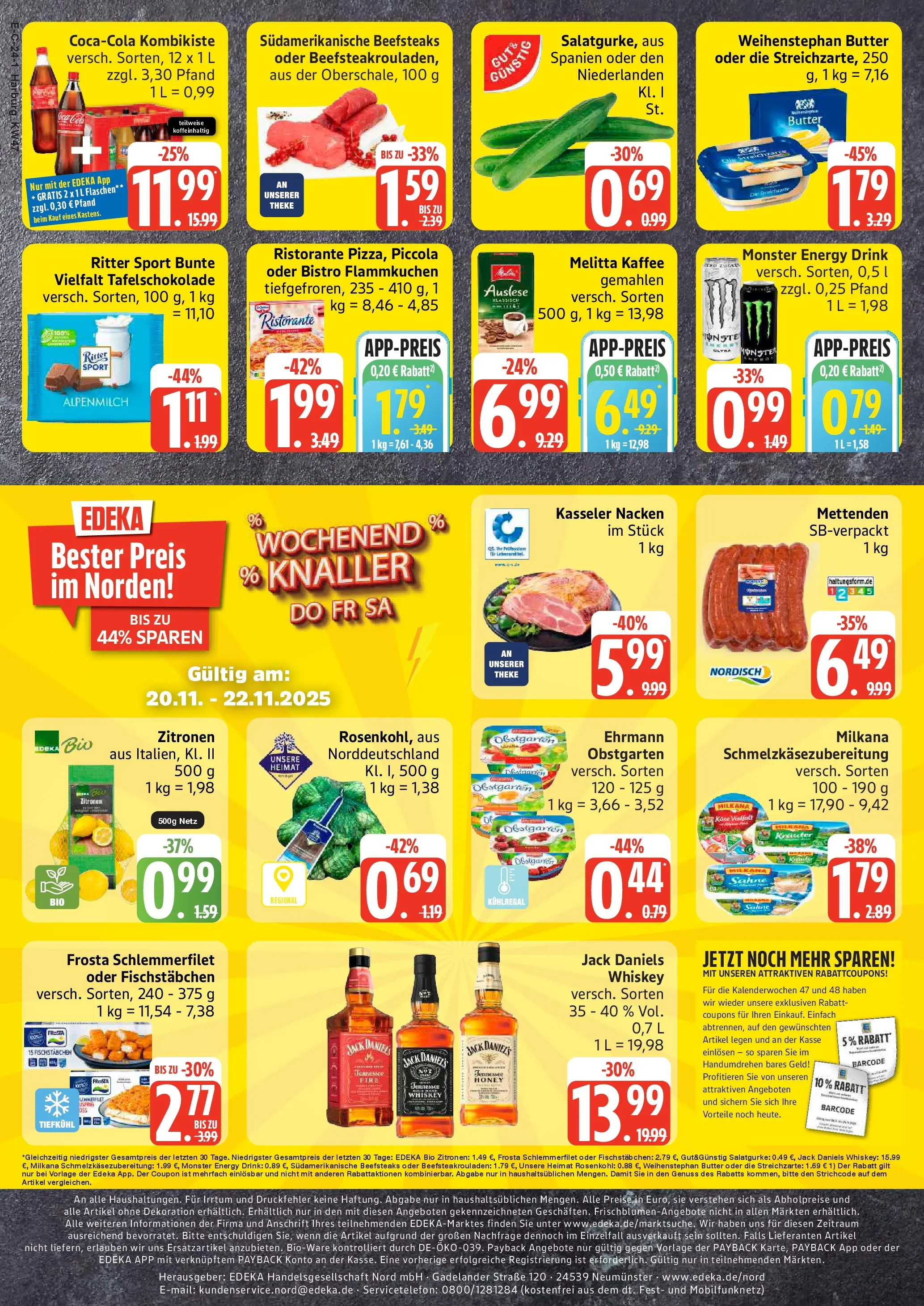 Edeka prospekt Hamburg	 (ab 17.11.2025) » Angebote Online | Seite: 30 | Produkte: Melitta kaffee, Butter, Ritter sport, Kasseler nacken
