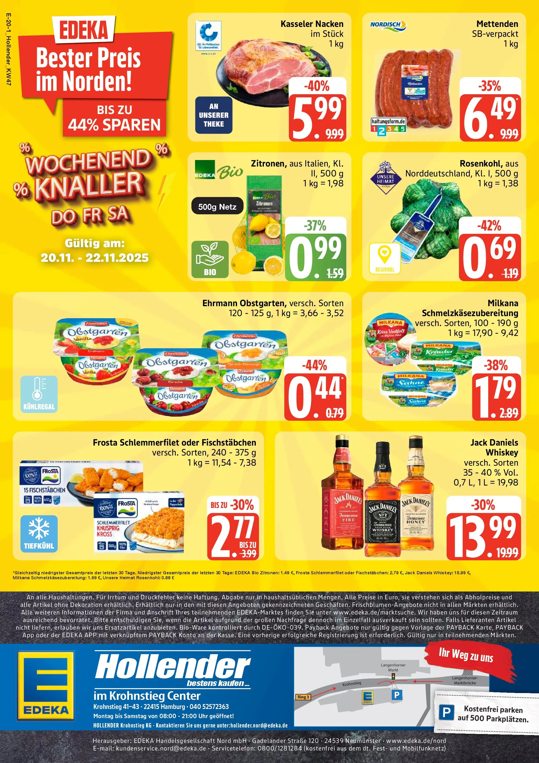 Edeka prospekt Hamburg	 (ab 17.11.2025) » Angebote Online | Seite: 26 | Produkte: Käse, Jack Daniel's, Frosta, Zitronen