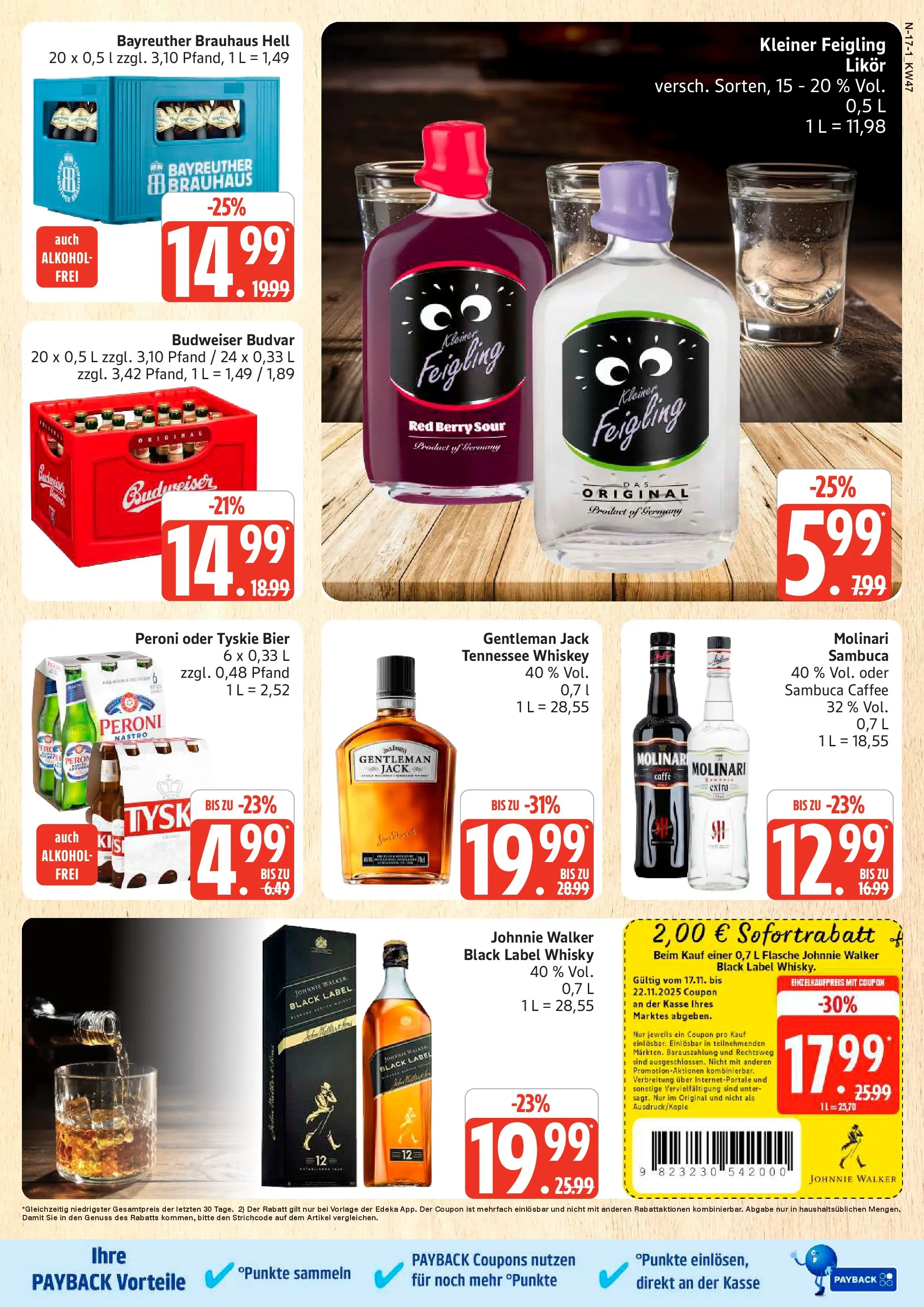 Marktkauf - Marktkauf: Wochenangebote (ab 16.11.2025) » Angebote online | Seite: 17 | Produkte: Tyskie, Bier, Budweiser, Whiskey