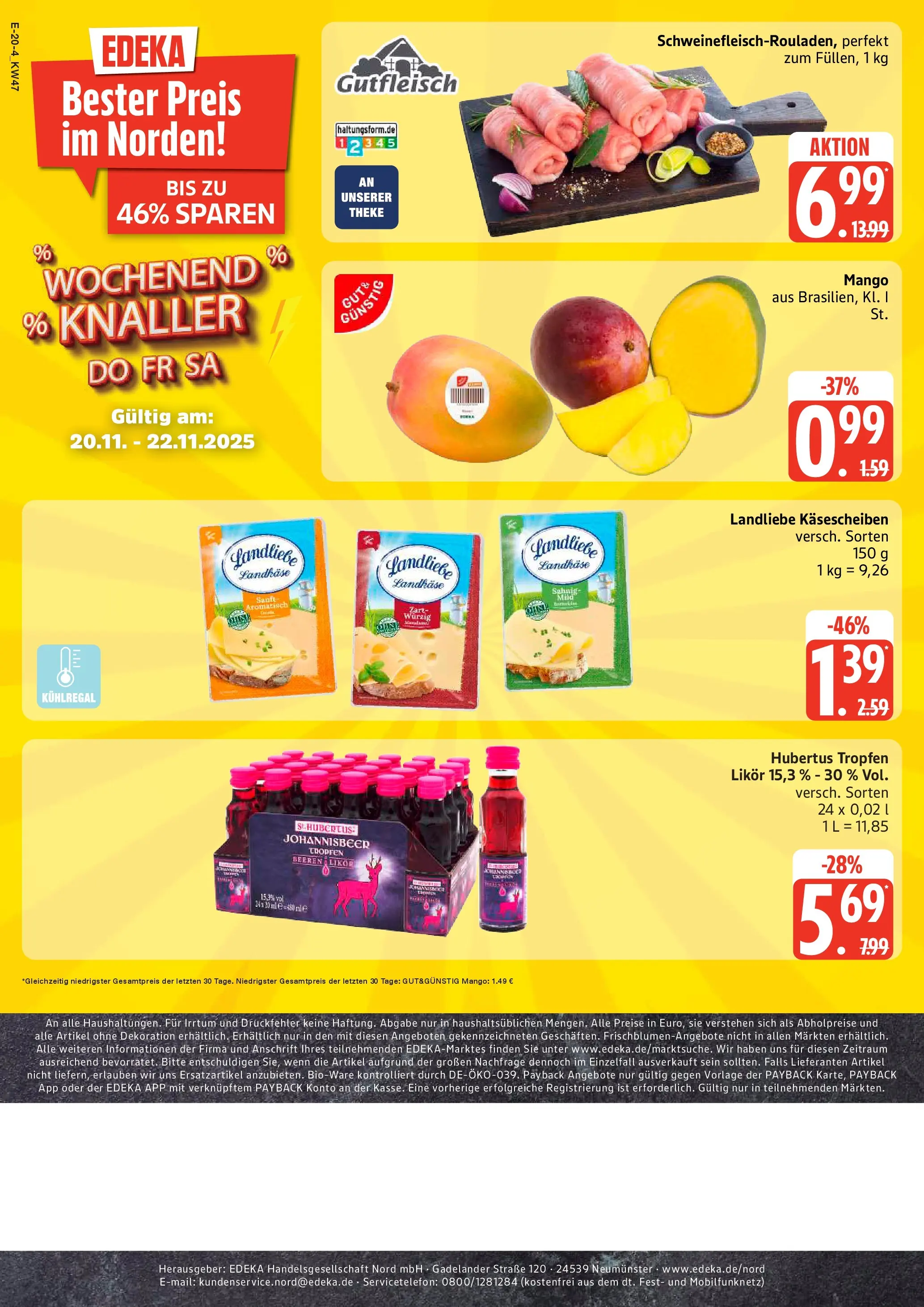 Edeka prospekt Rostock	 (ab 17.11.2025) » Angebote Online | Seite: 26 | Produkte: Theke, Likör, Mango, Hubertus tropfen
