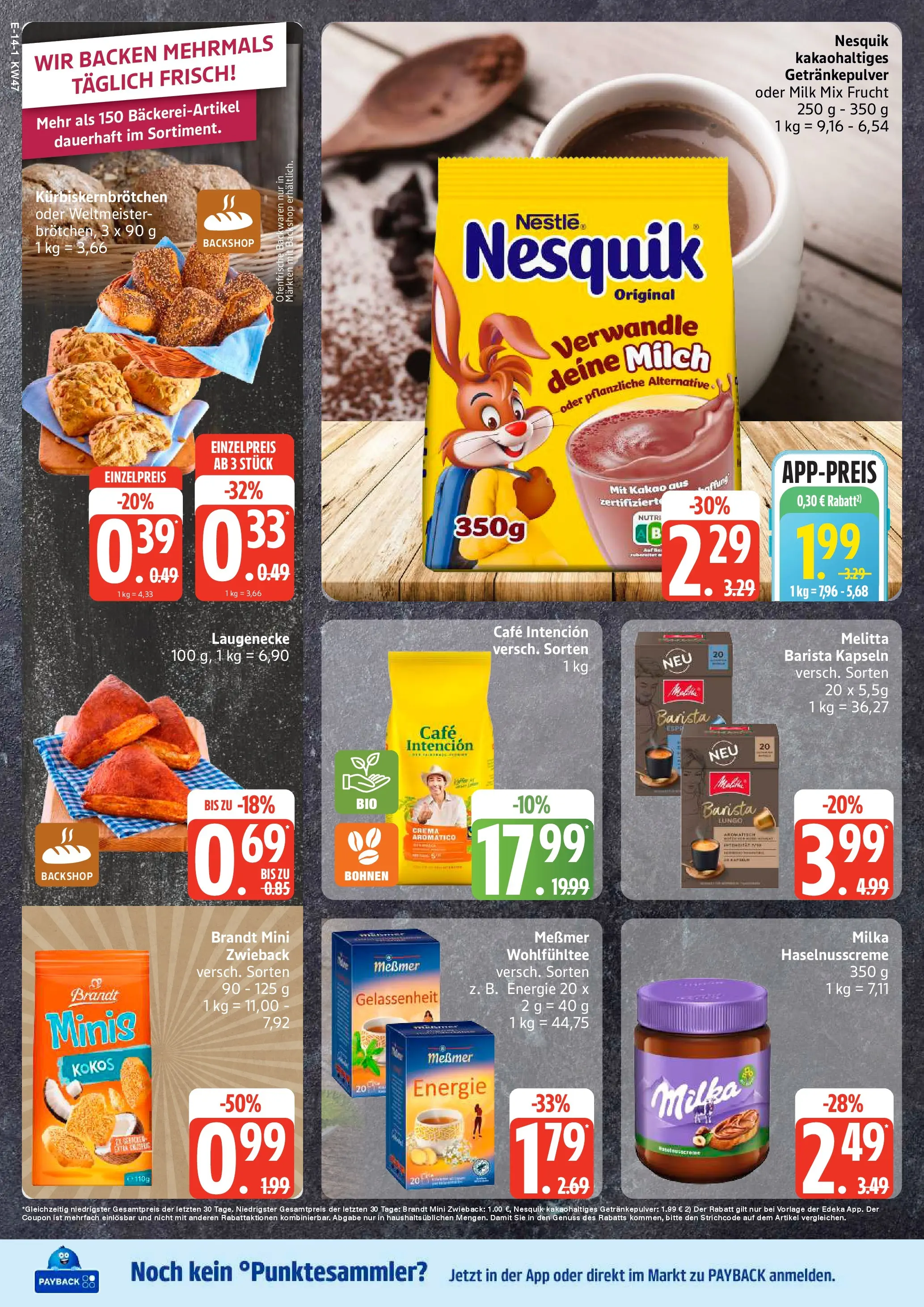 Edeka prospekt Tostedt	 (ab 17.11.2025) » Angebote Online | Seite: 18 | Produkte: Melitta, Nesquik, Milka, Ofenfrische