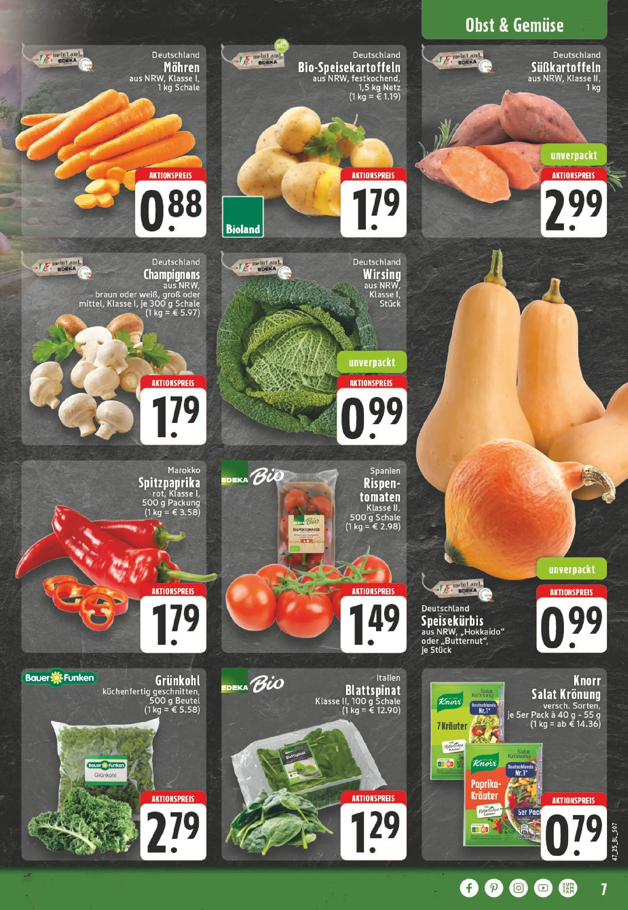 Edeka prospekt Essen	 (ab 17.11.2025) » Angebote Online | Seite: 7 | Produkte: Tomaten, Mohren, Gemüse, Paprika