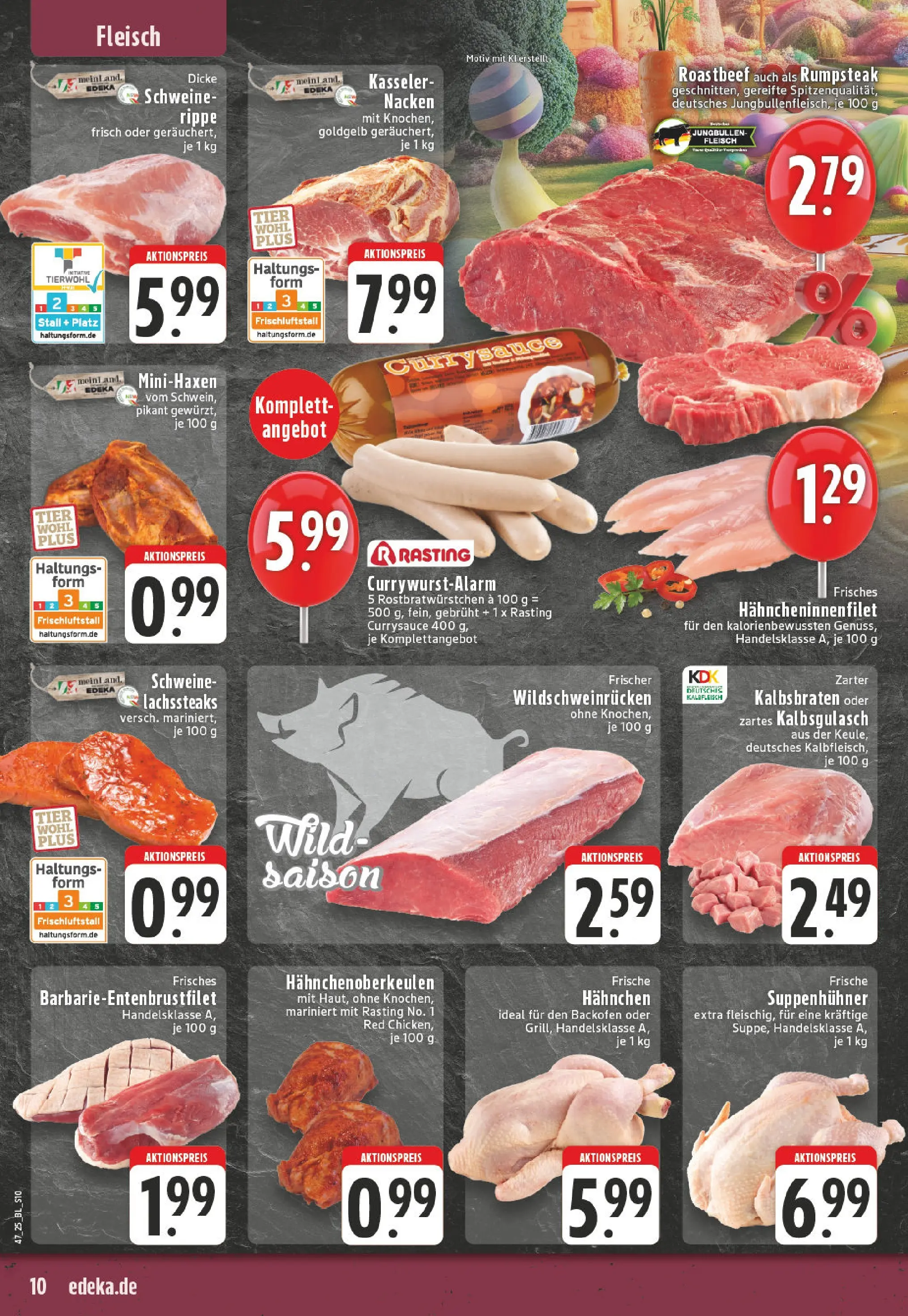 Edeka prospekt Essen	 (ab 17.11.2025) » Angebote Online | Seite: 10 | Produkte: Rumpsteak, Hahnchen, Backofen, Steak