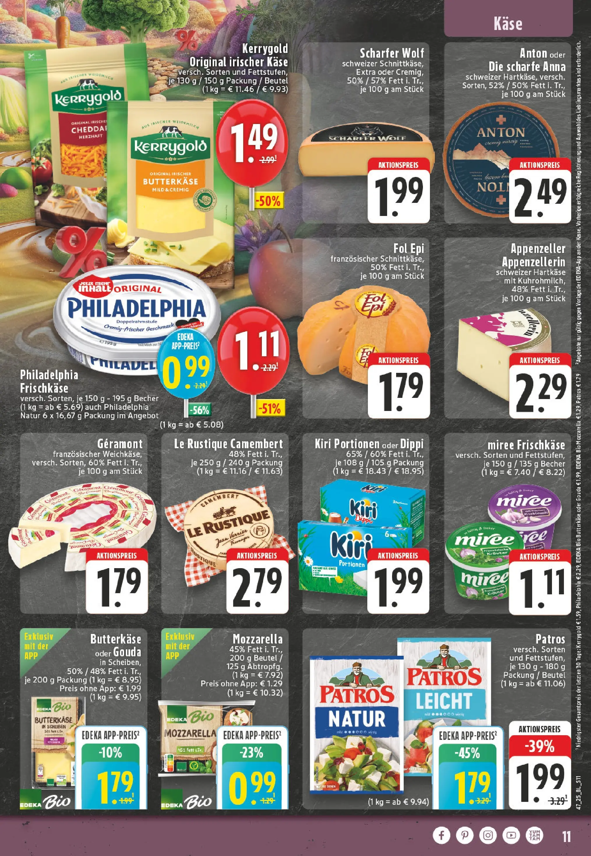 Edeka prospekt Essen	 (ab 17.11.2025) » Angebote Online | Seite: 11 | Produkte: Geramont, Käse, Gouda, Patros