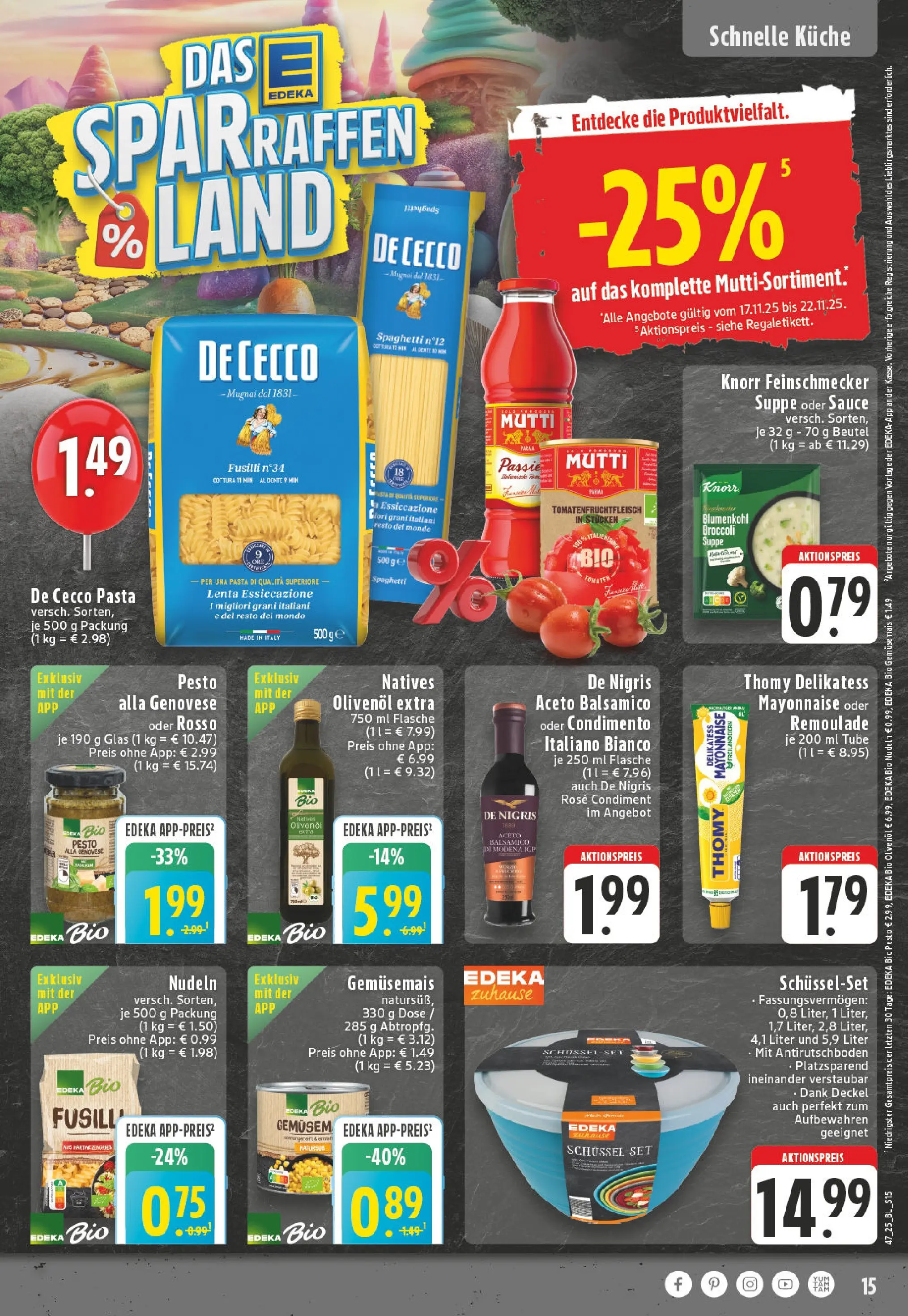 Edeka prospekt Essen	 (ab 17.11.2025) » Angebote Online | Seite: 15 | Produkte: Balsamico, Gemüse, Mayonnaise, Blumenkohl