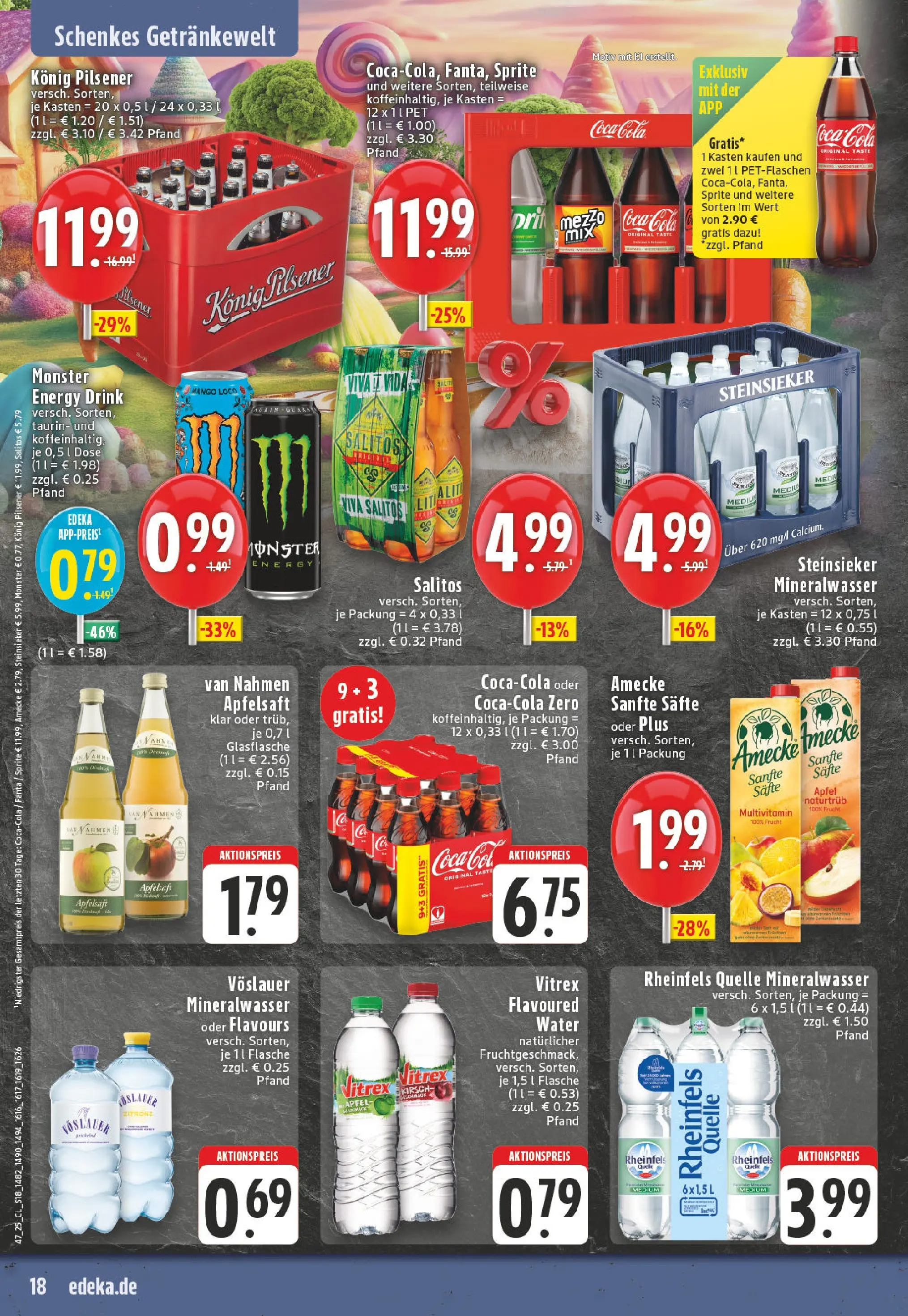 Edeka prospekt Guetersloh	 (ab 17.11.2025) » Angebote Online | Seite: 18 | Produkte: Sprite, Cola, Apfelsaft, Rheinfels quelle