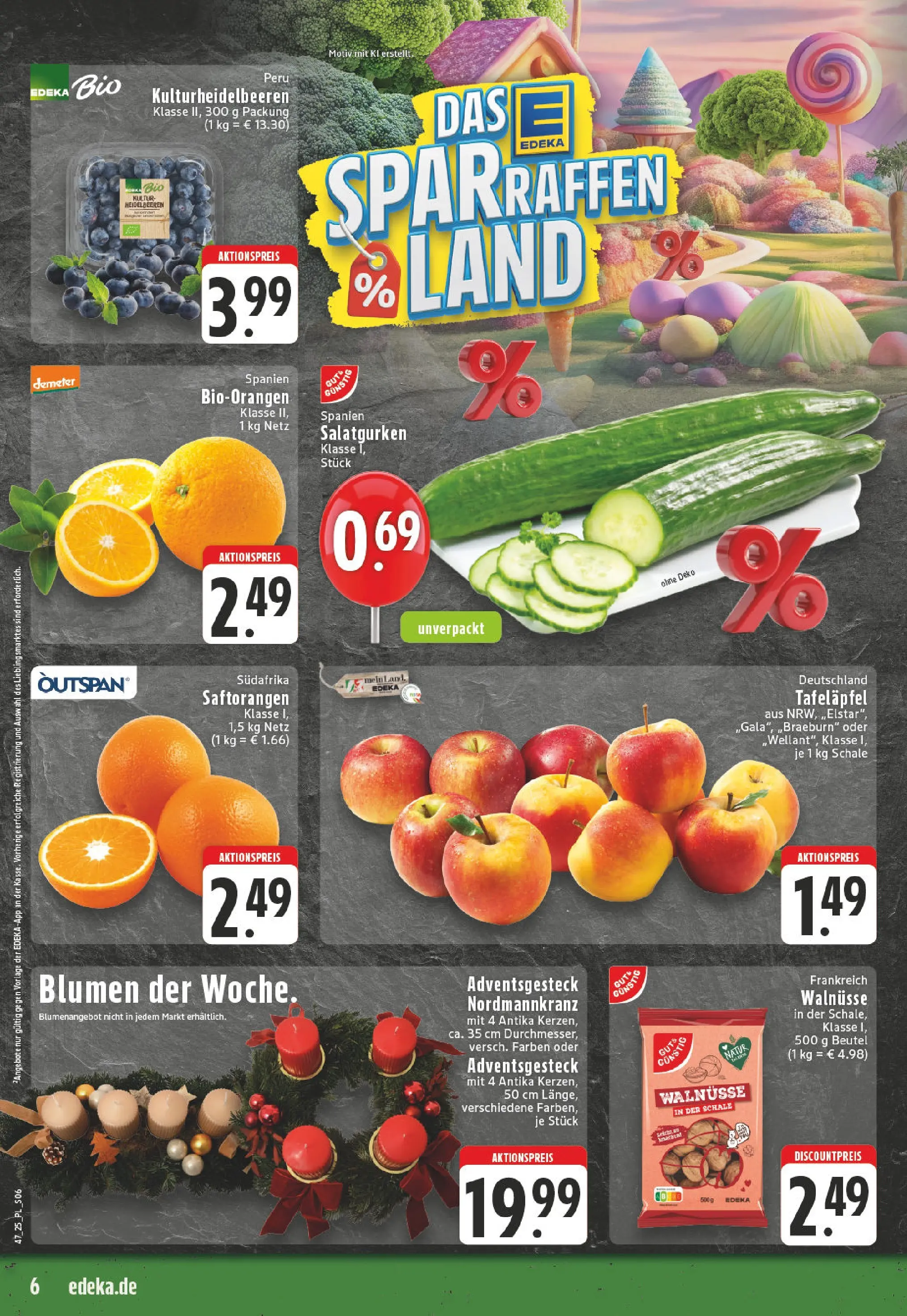 Edeka prospekt Lippstadt	 (ab 17.11.2025) » Angebote Online | Seite: 6 | Produkte: Walnüsse, Blumen, Heidelbeeren