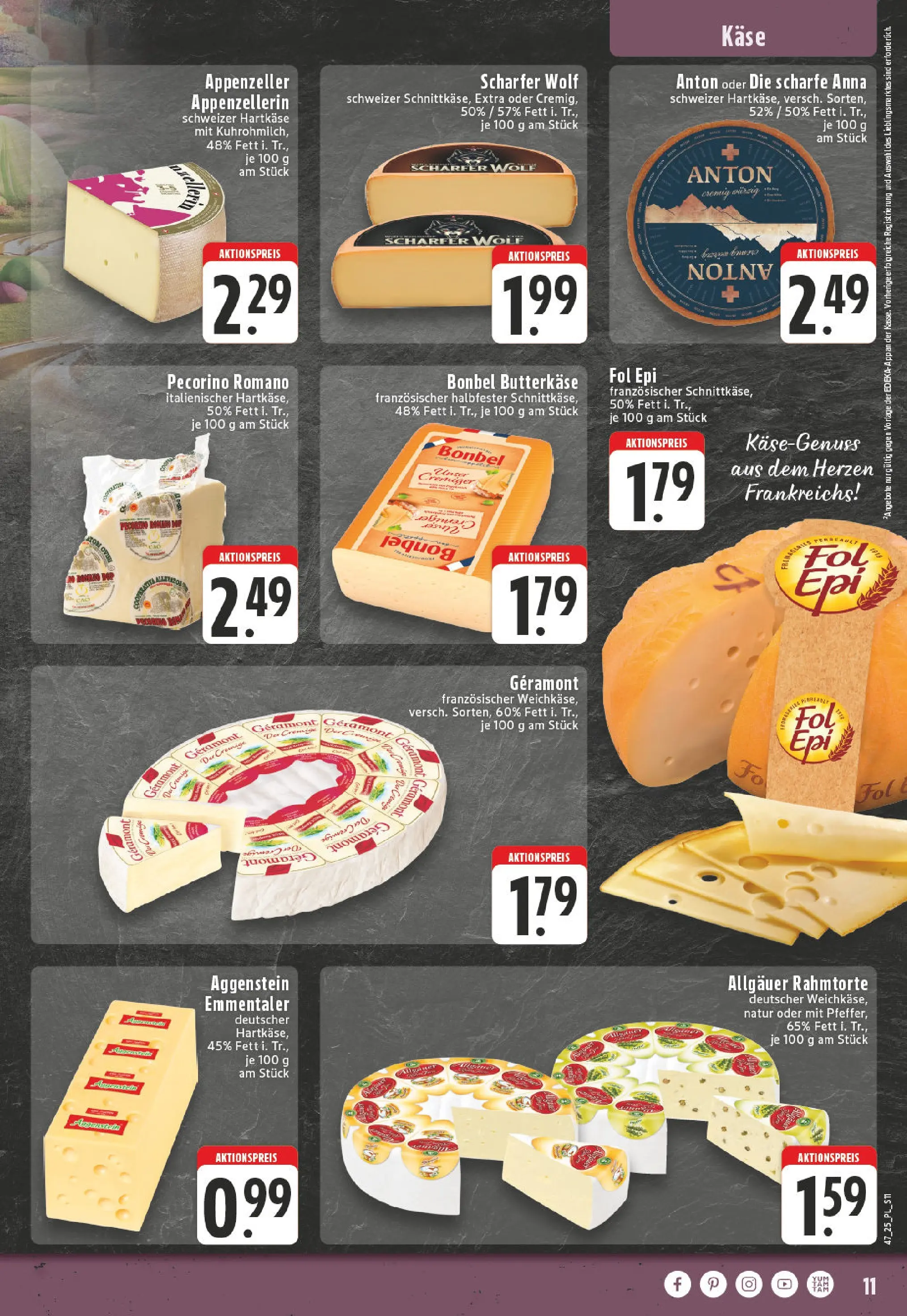 Edeka prospekt Lippstadt	 (ab 17.11.2025) » Angebote Online | Seite: 11 | Produkte: Geramont, Käse