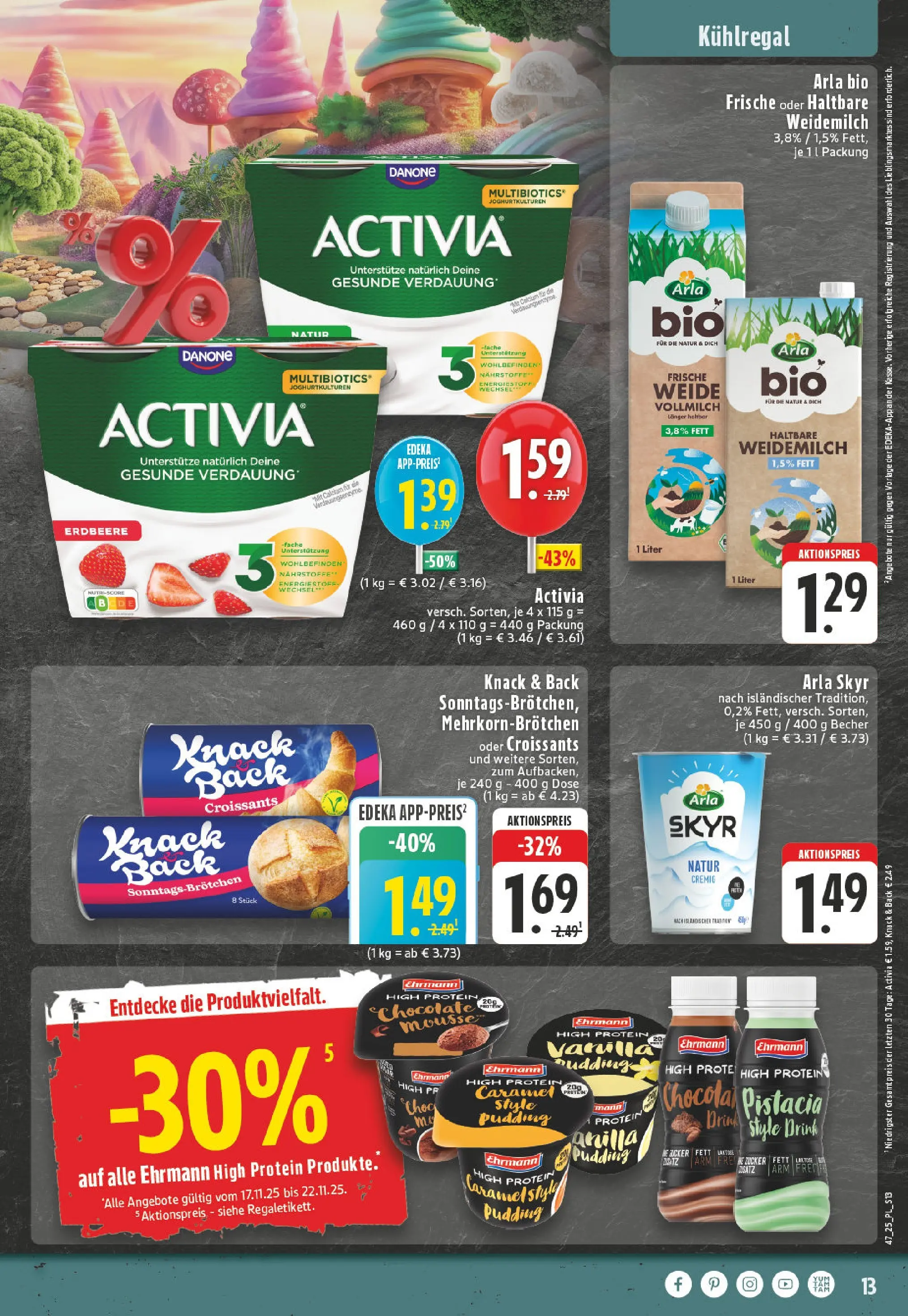 Edeka prospekt Lippstadt	 (ab 17.11.2025) » Angebote Online | Seite: 13 | Produkte: Activia, Pudding, Skyr, Zucker