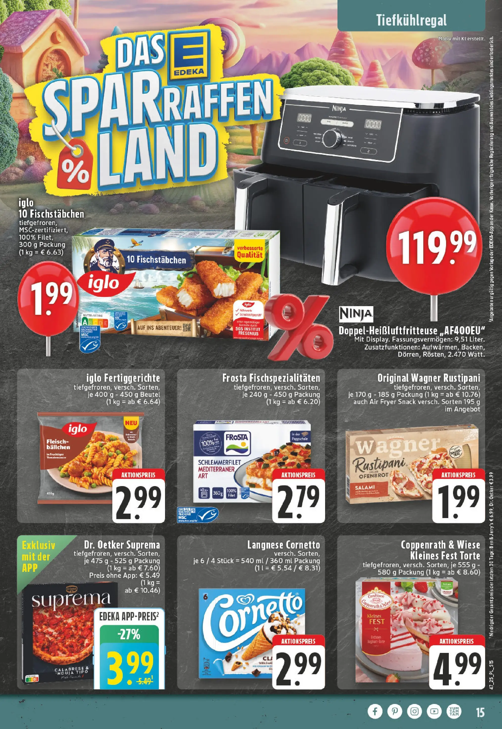 Edeka prospekt Lippstadt	 (ab 17.11.2025) » Angebote Online | Seite: 15 | Produkte: Iglo, Frosta, Fischstabchen, Salami