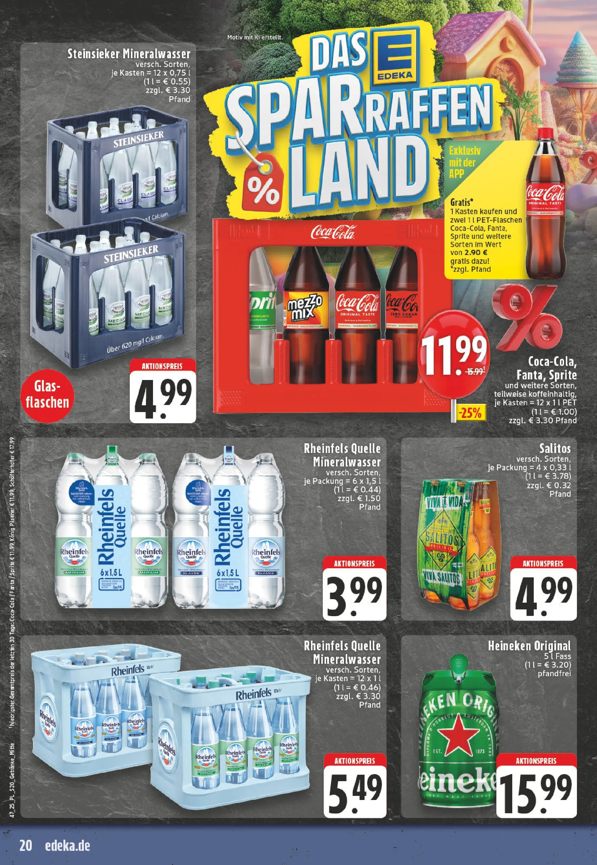 Edeka prospekt Wickede	 (ab 17.11.2025) » Angebote Online | Seite: 20 | Produkte: Coca cola, Konig pilsener, Heineken, Rheinfels quelle